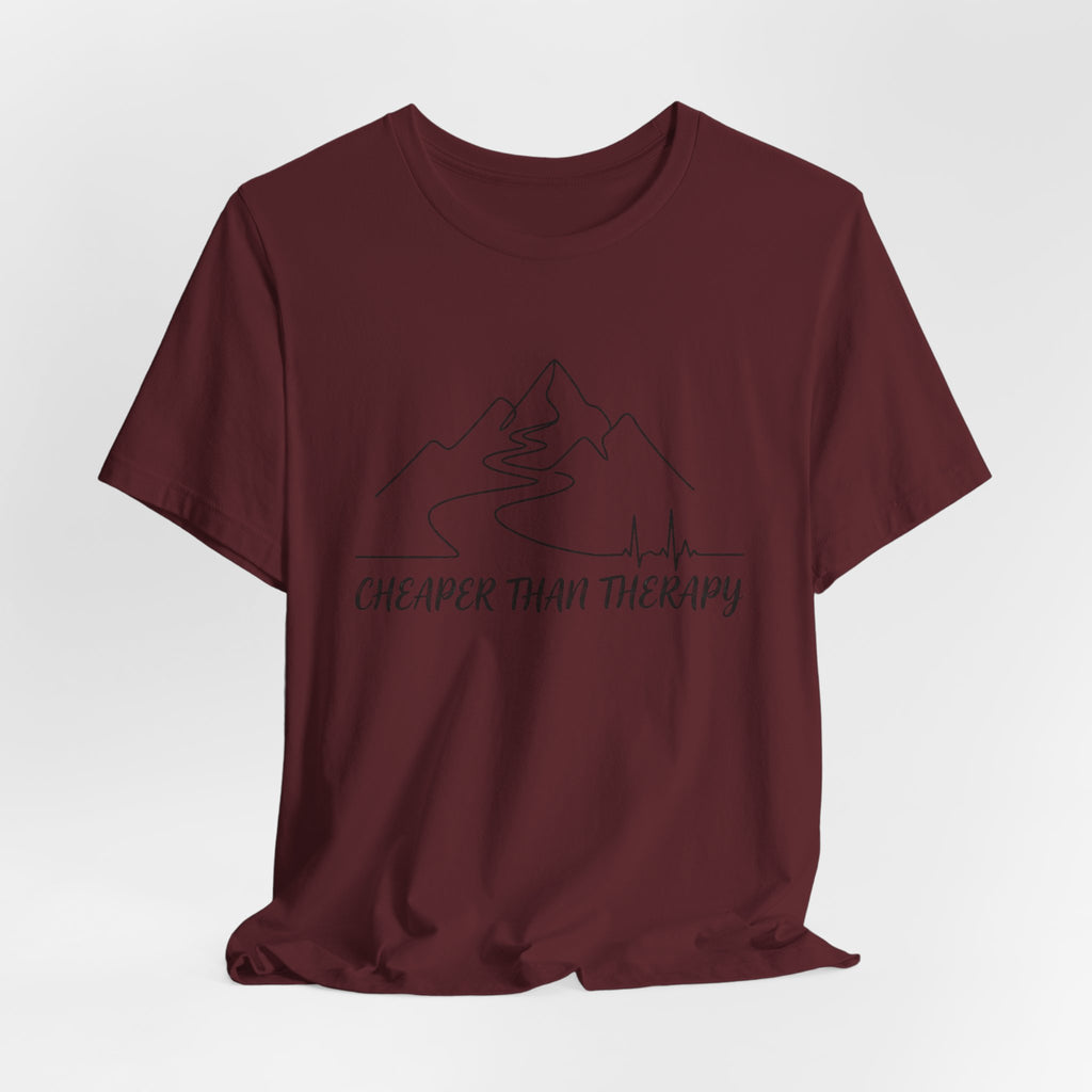 Cheaper Than Therapy | Mountain Hiking Graphic Tee