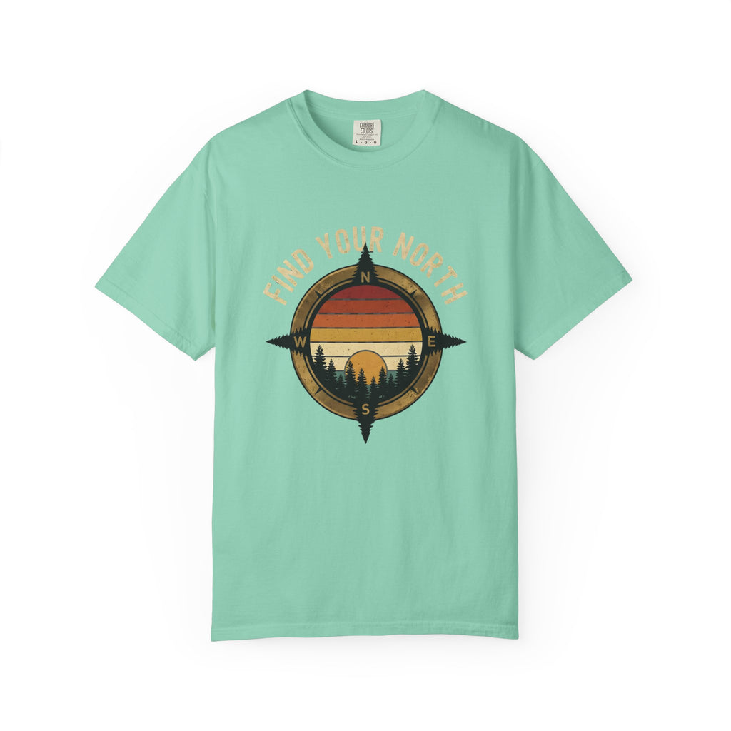 Find Your North T-Shirt — Vintage Compass Sunset Graphic Tee