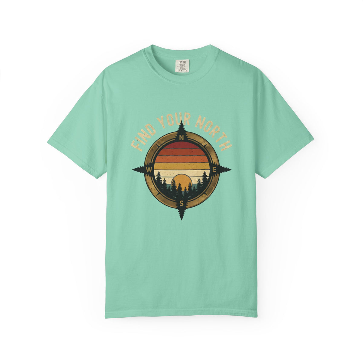Find Your North T-Shirt — Vintage Compass Sunset Graphic Tee