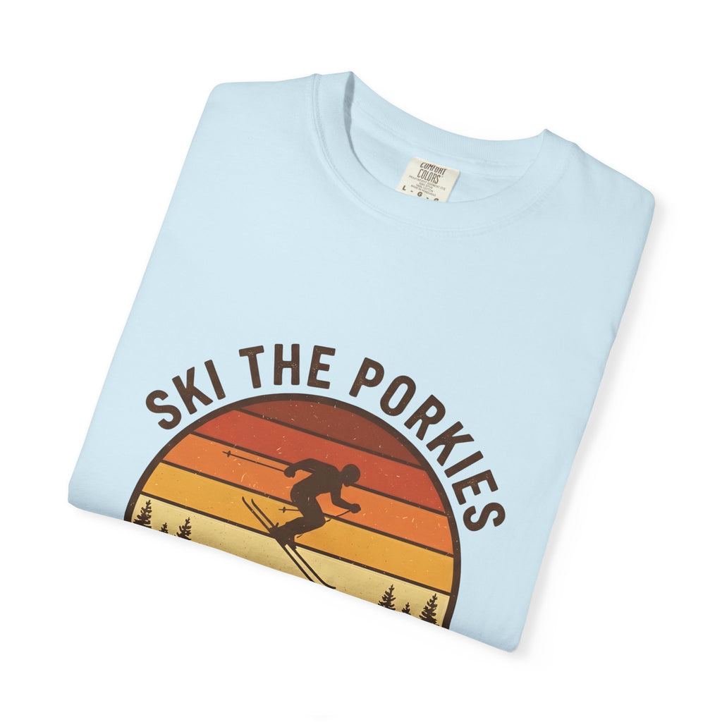 Ski the Porkies T-Shirt — Porcupine Mtns Wilderness Retro Skiing Tee