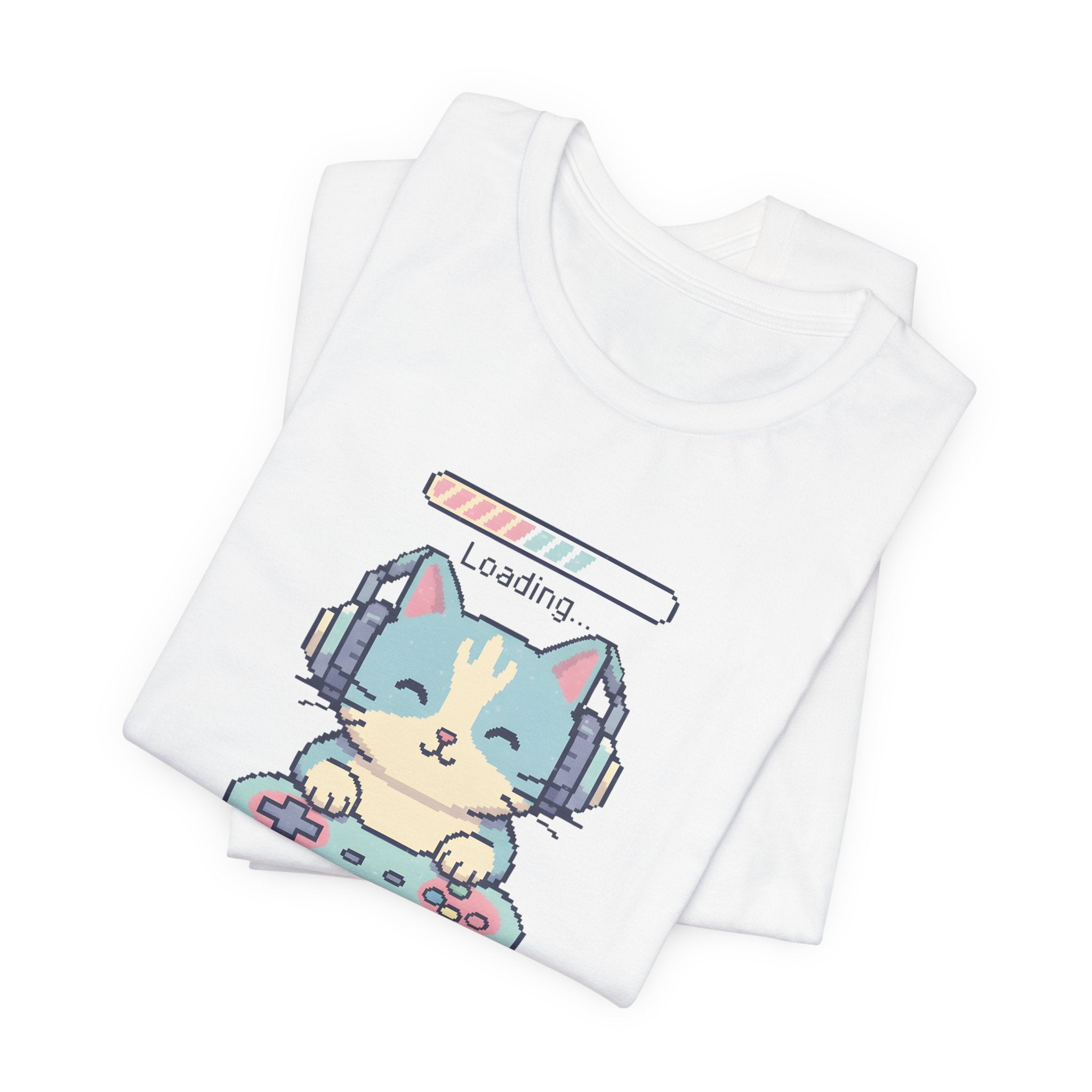 Gaming Cat Loading Screen | Pixel Art Graphic Tee