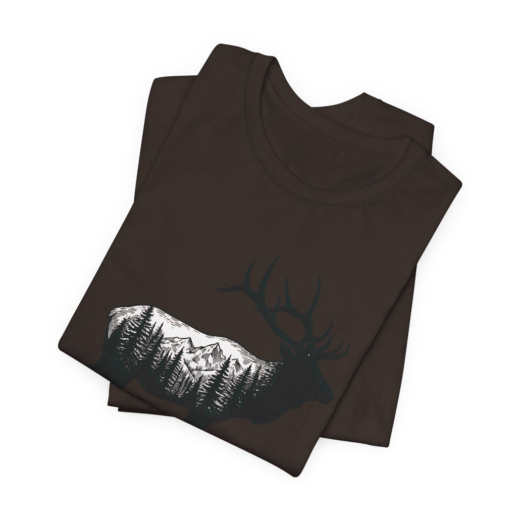 Elk Mountain Forest Silhouette | Nature Graphic Tee