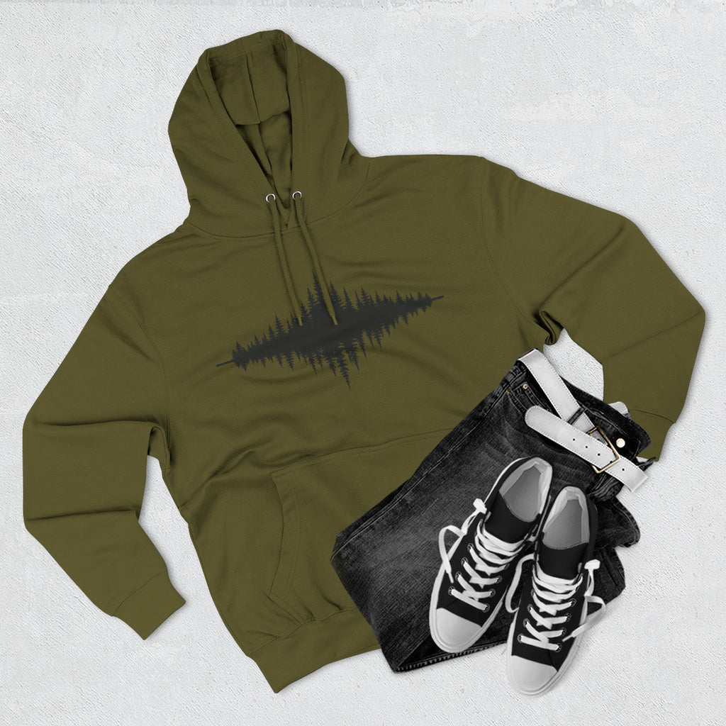 Forest Soundwave Hoodie — Minimal Nature Waveform Sweatshirt