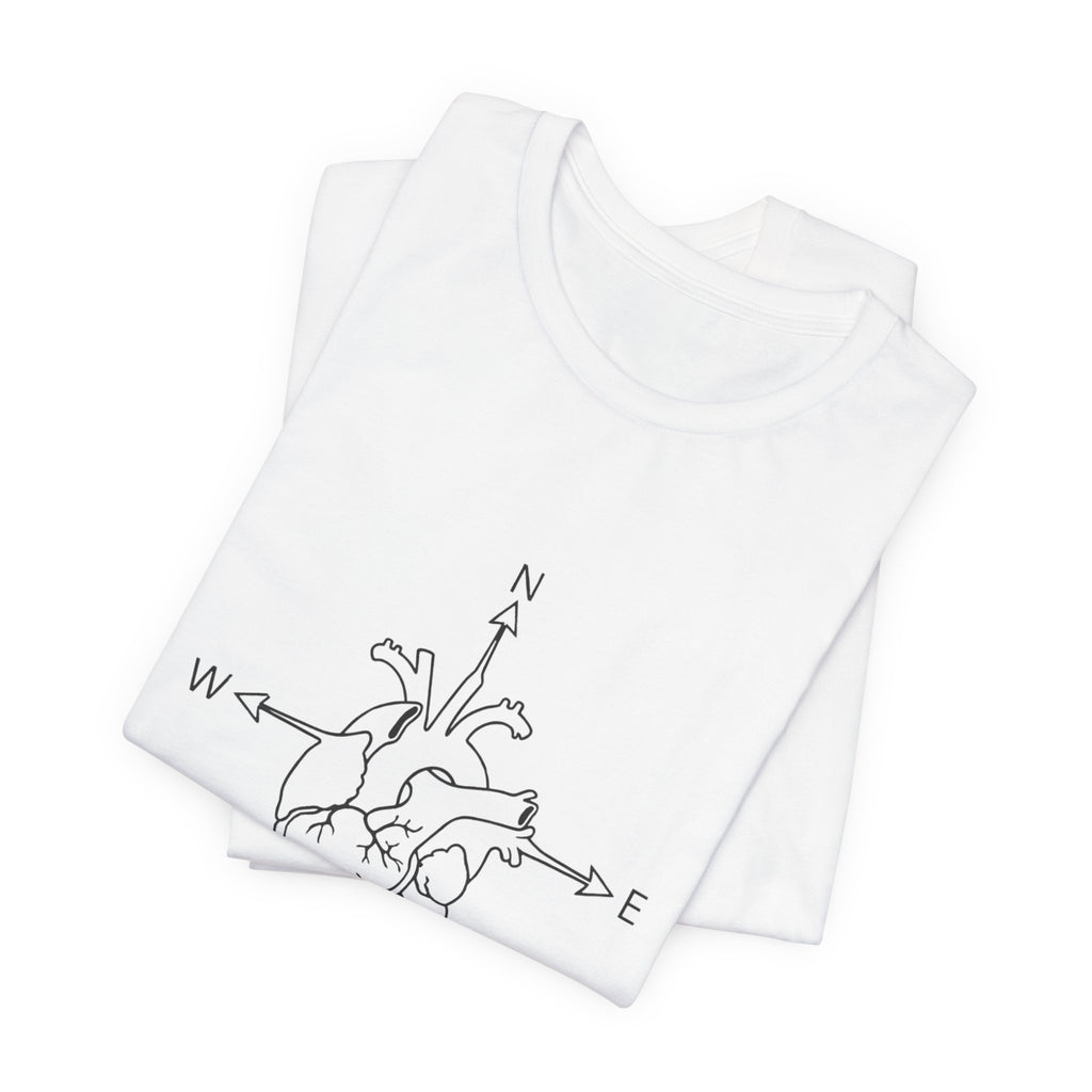 Compass Heart Navigation | Unisex Graphic Tee
