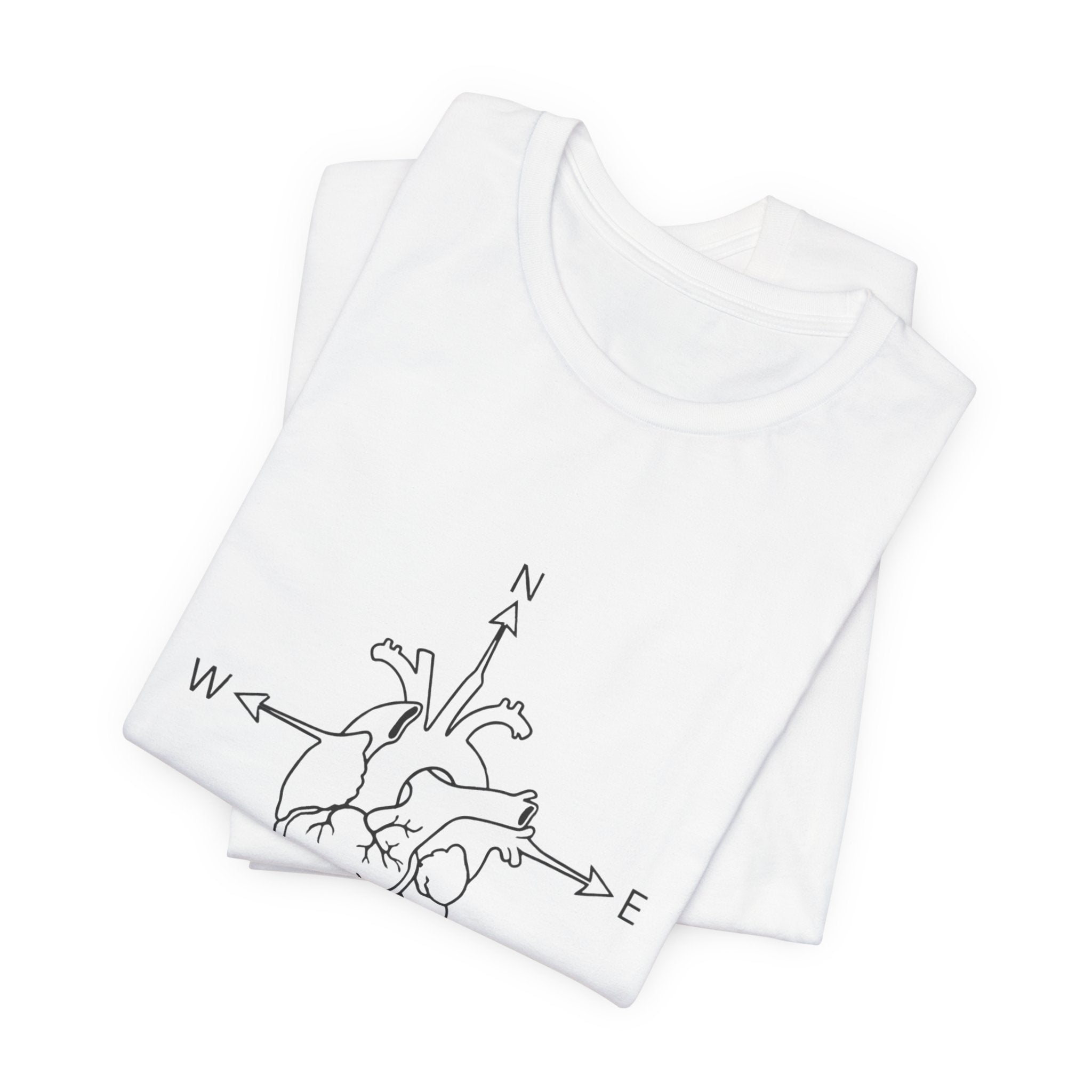 Compass Heart Navigation | Unisex Graphic Tee