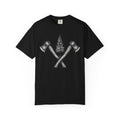 Axe & Pine Tree T-Shirt — Rustic Lumberjack Graphic Tee