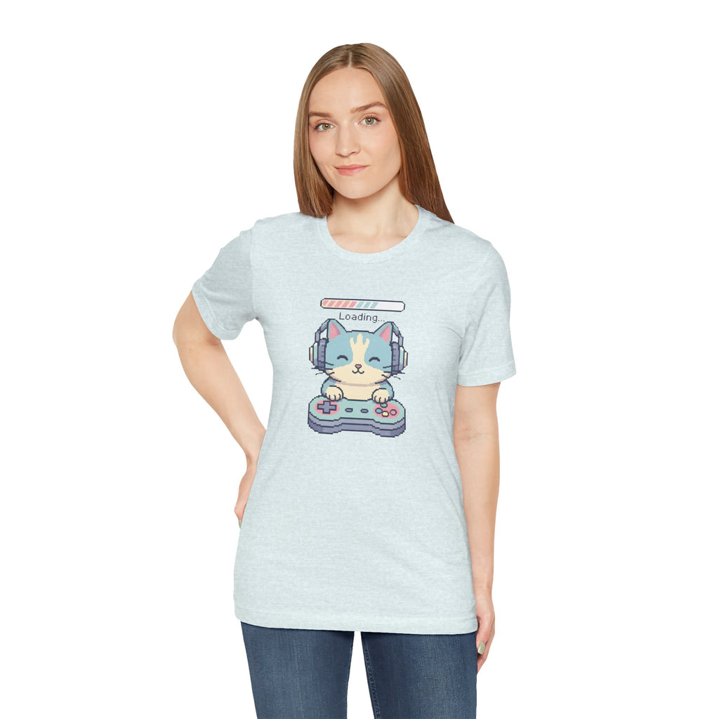 Gaming Cat Loading Screen | Pixel Art Graphic Tee