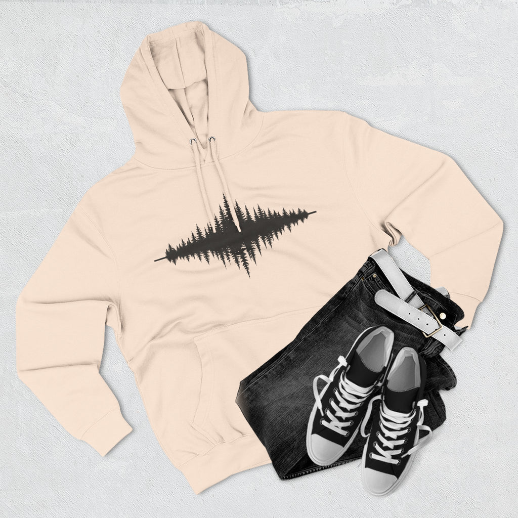 Forest Soundwave Hoodie — Minimal Nature Waveform Sweatshirt