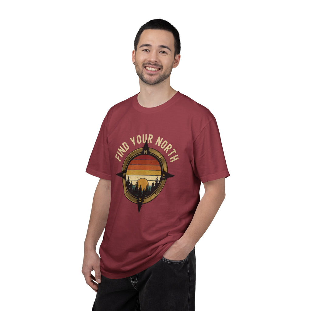 Find Your North T-Shirt — Vintage Compass Sunset Graphic Tee