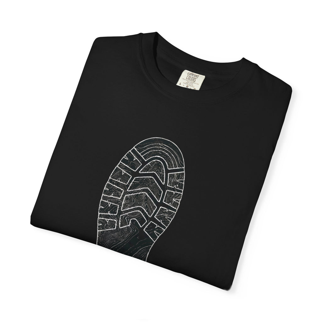 Sole Print T-Shirt — Minimal Boot Print Graphic Tee