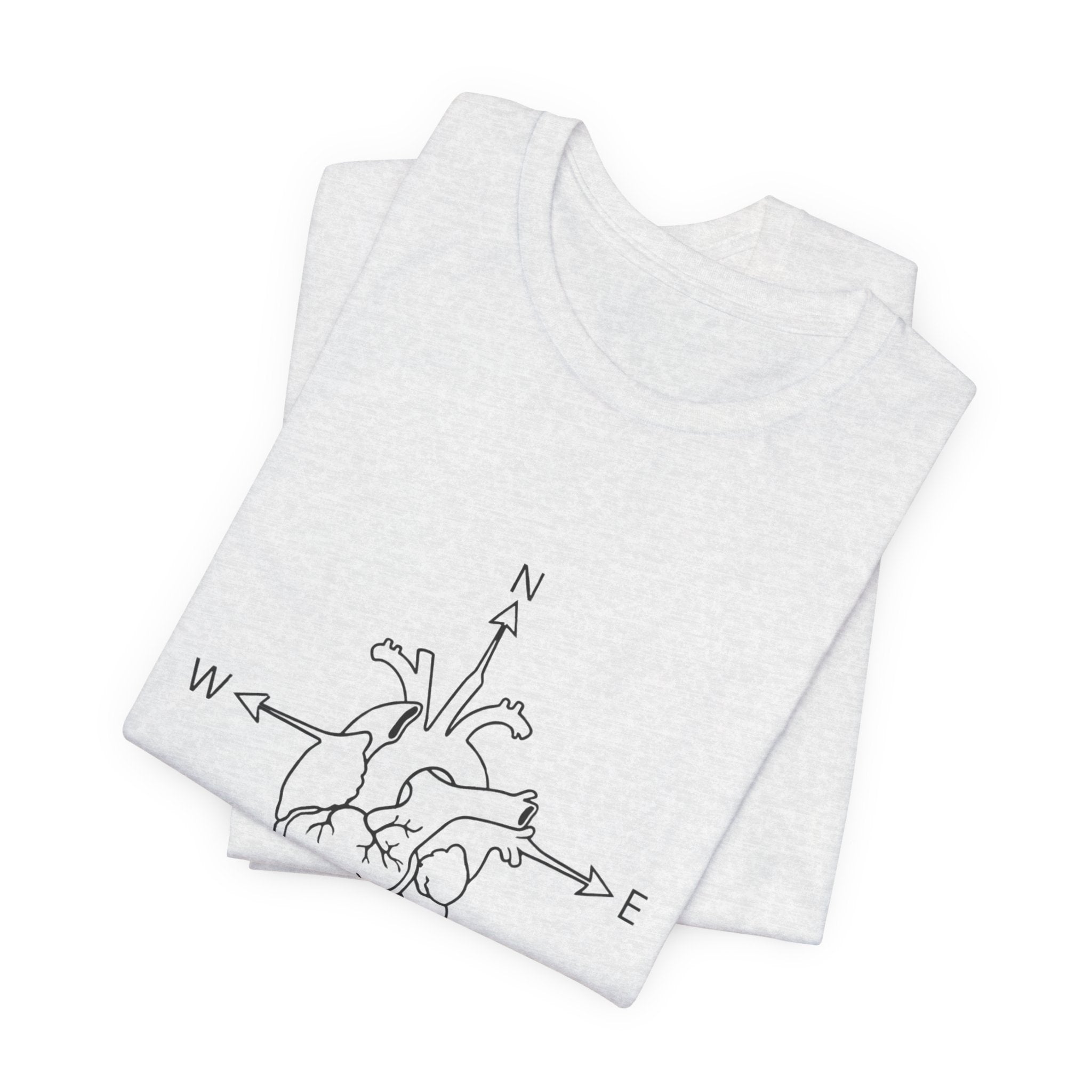 Compass Heart Navigation | Unisex Graphic Tee