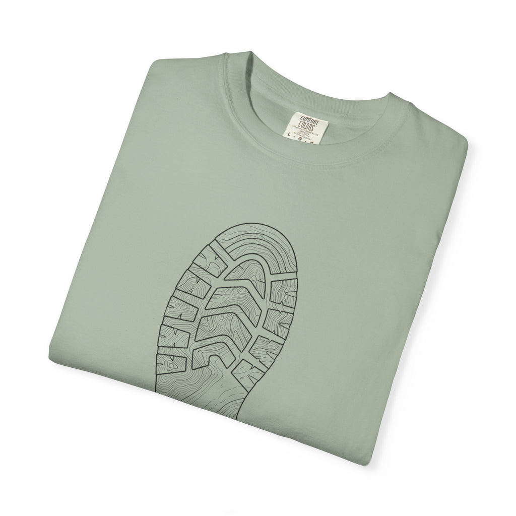 Sole Print T-Shirt — Minimal Boot Print Graphic Tee