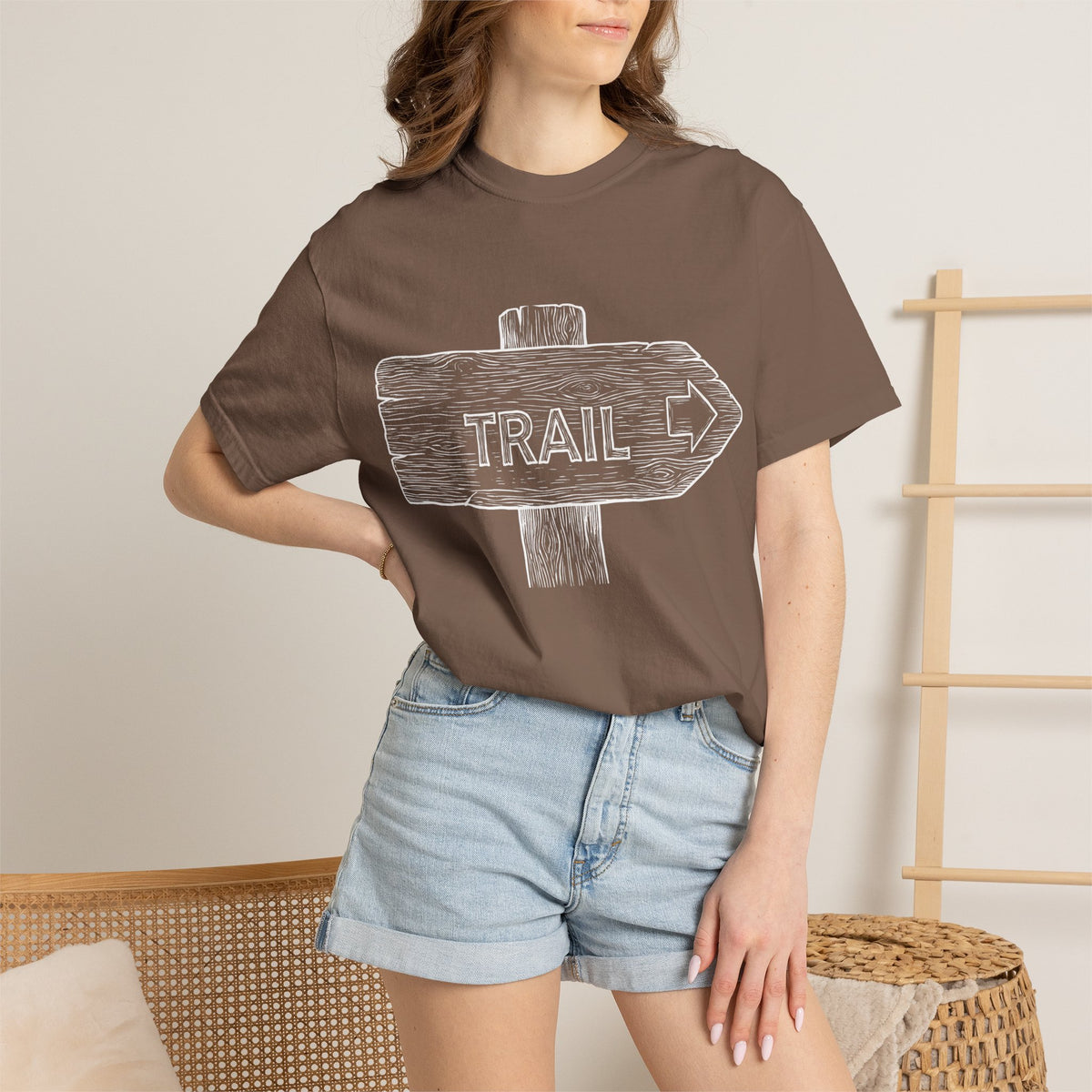 Trail Sign T-Shirt — Outdoor Hiking Direction Shirt