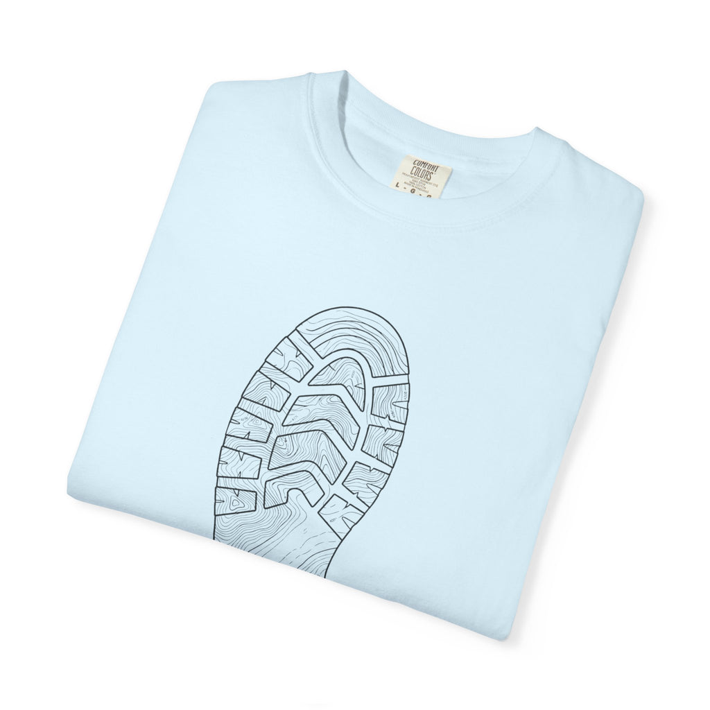 Sole Print T-Shirt — Minimal Boot Print Graphic Tee