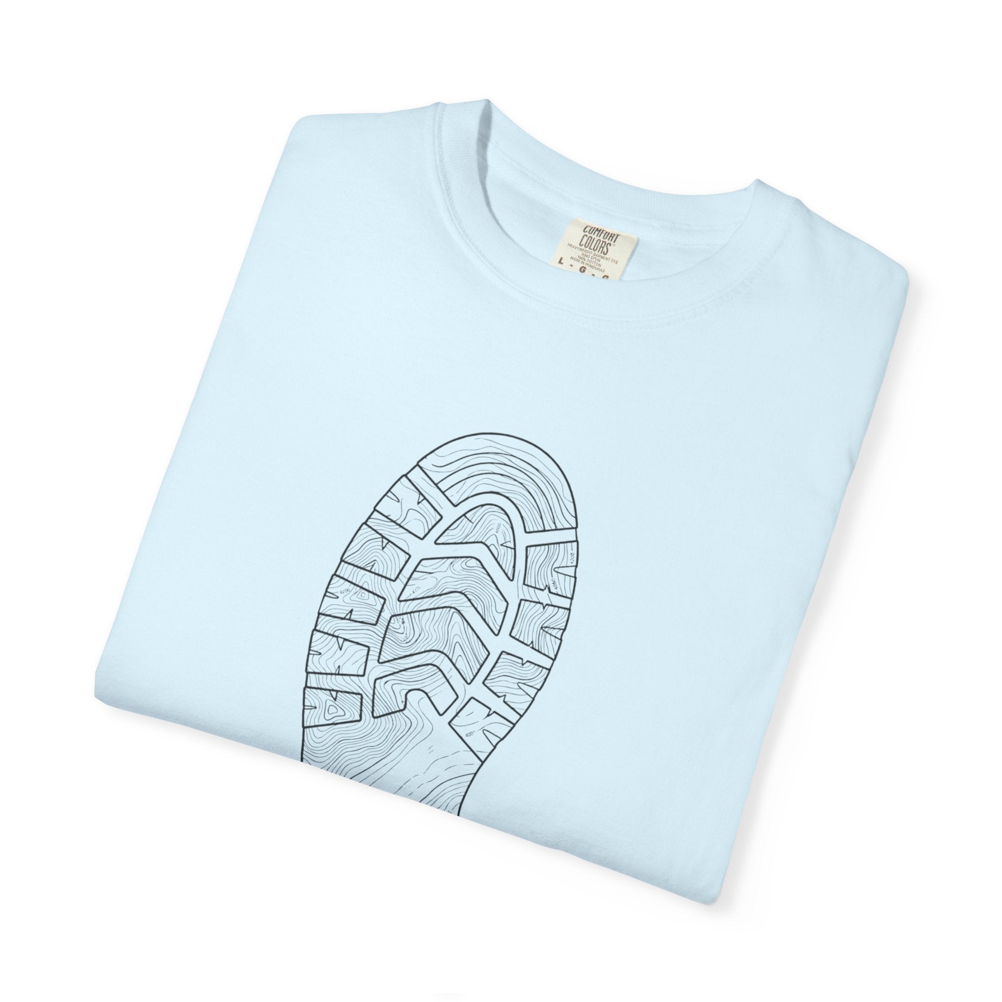 Sole Print T-Shirt — Minimal Boot Print Graphic Tee