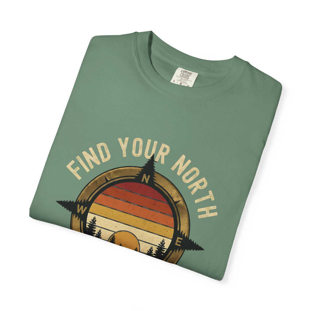 Find Your North T-Shirt — Vintage Compass Sunset Graphic Tee