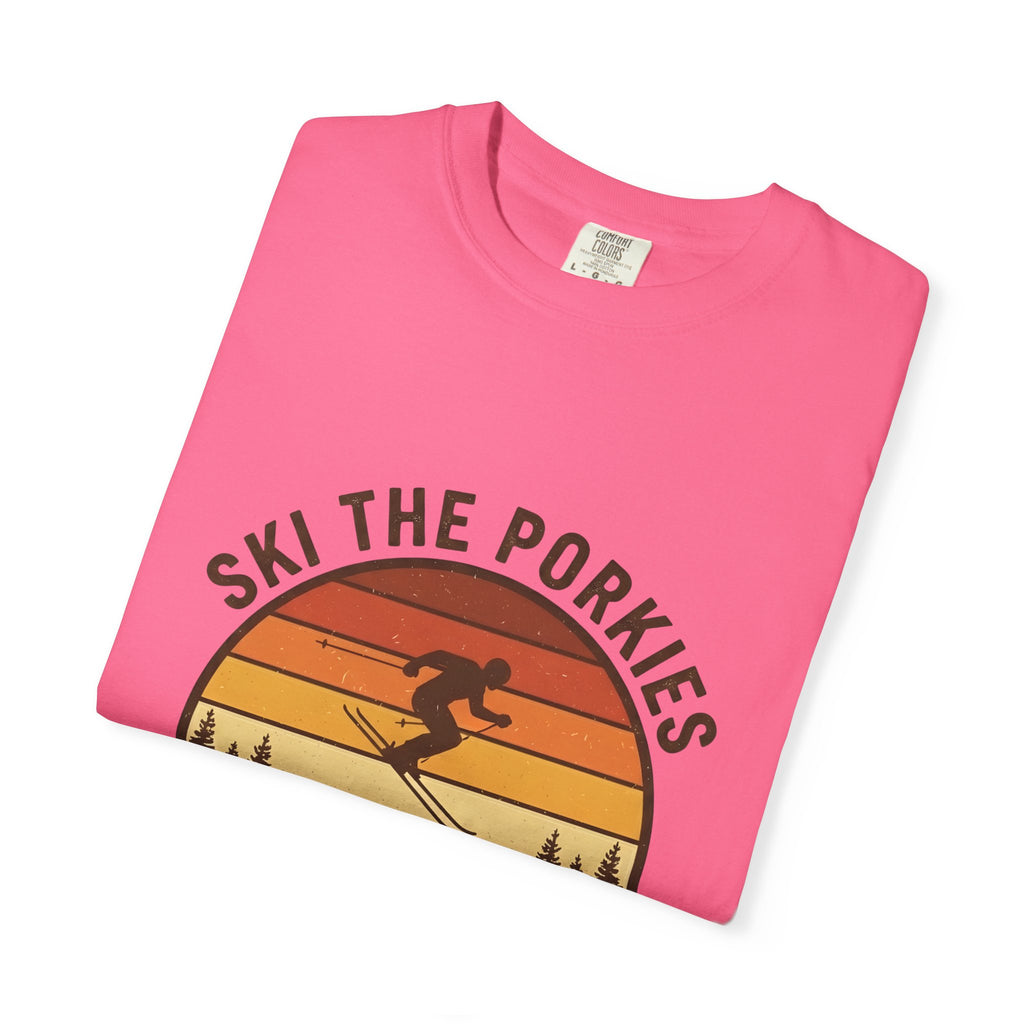 Ski the Porkies T-Shirt — Porcupine Mtns Wilderness Retro Skiing Tee