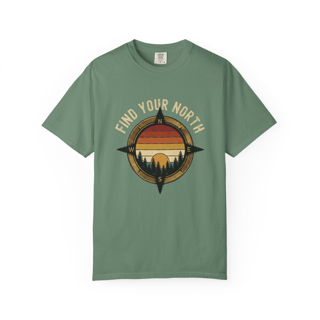 Find Your North T-Shirt — Vintage Compass Sunset Graphic Tee