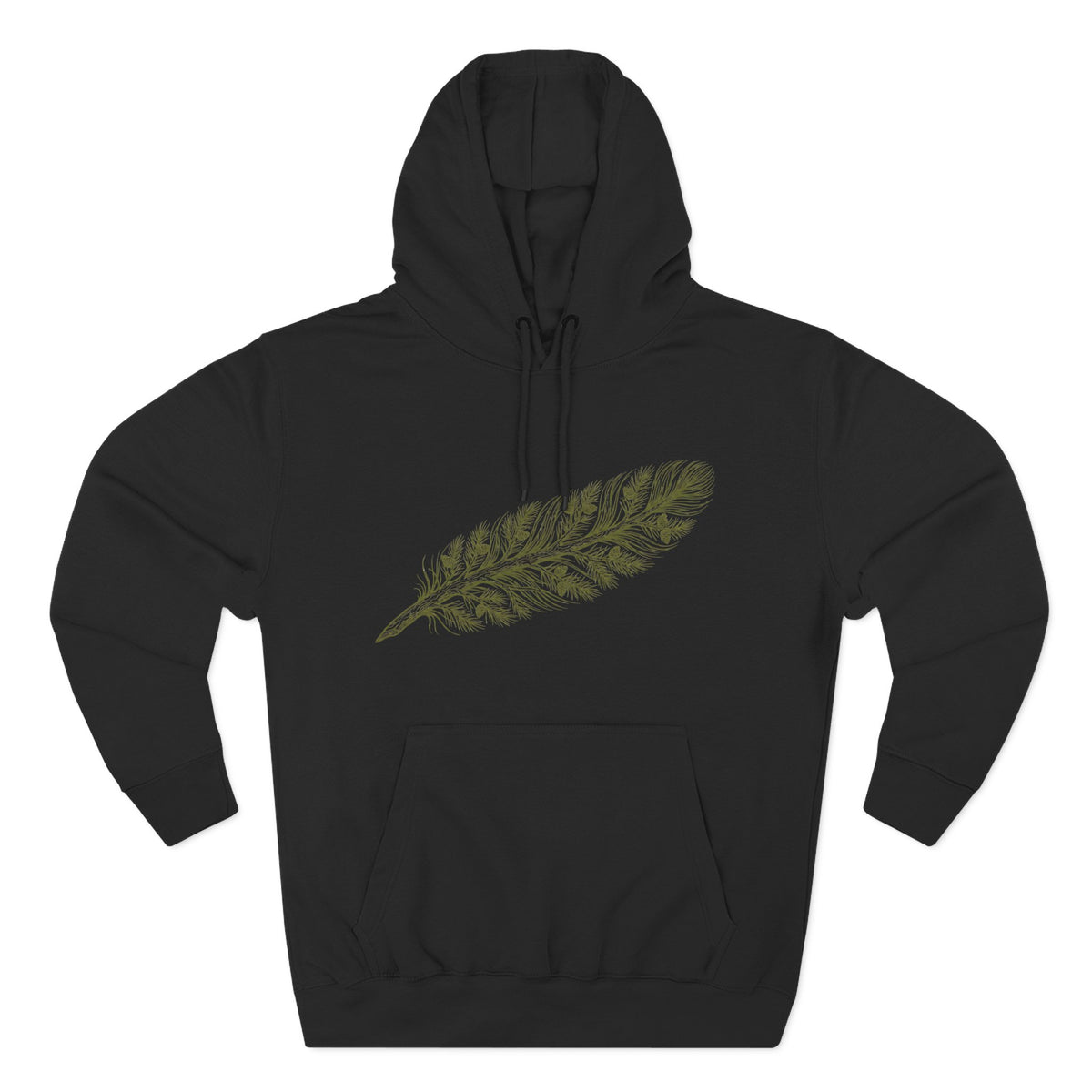 The "Forest Feather" Premium Hoodie - Pine Needle & Quill Illustration