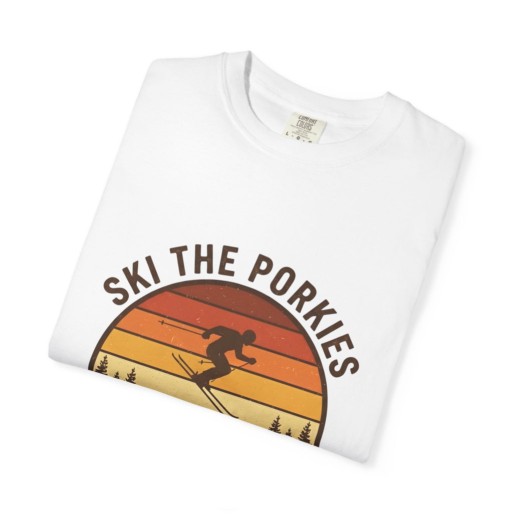 Ski the Porkies T-Shirt — Porcupine Mtns Wilderness Retro Skiing Tee