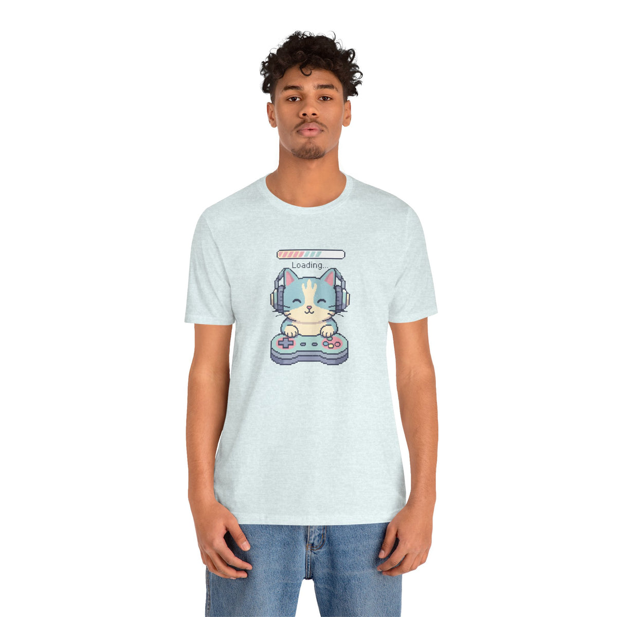 Gaming Cat Loading Screen | Pixel Art Graphic Tee
