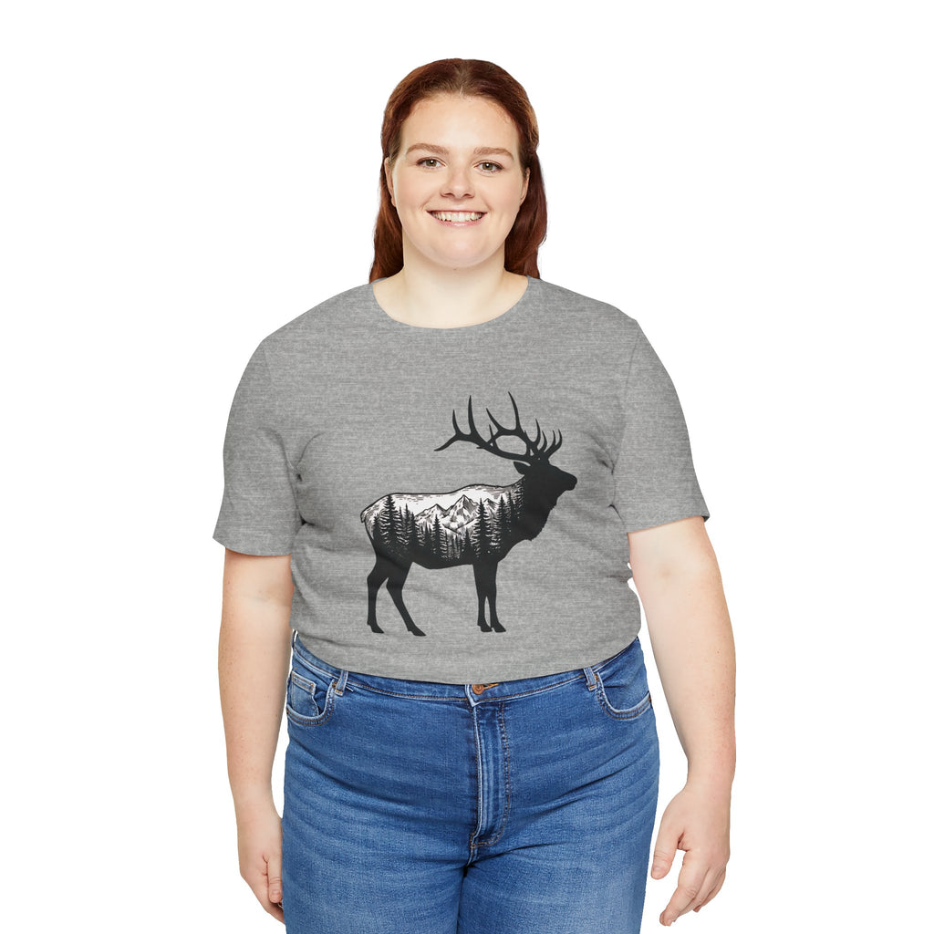 Elk Mountain Forest Silhouette | Nature Graphic Tee