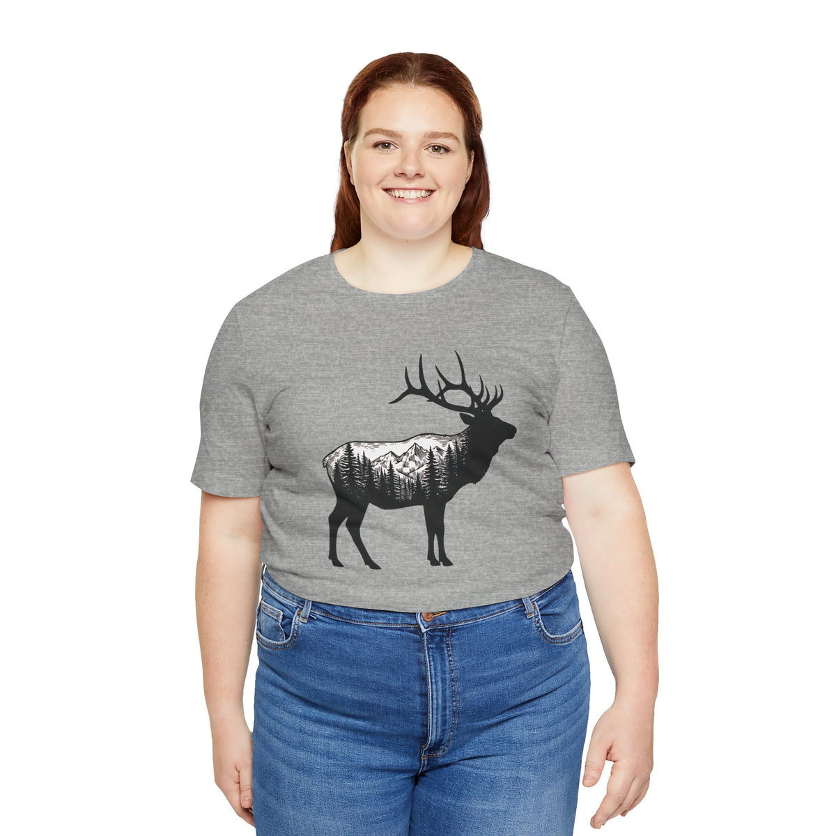 Elk Mountain Forest Silhouette | Nature Graphic Tee