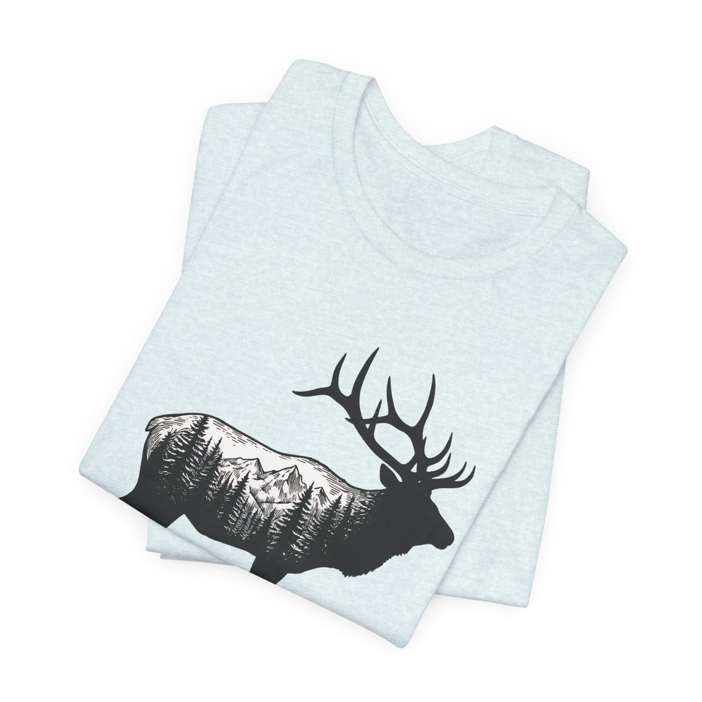 Elk Mountain Forest Silhouette | Nature Graphic Tee