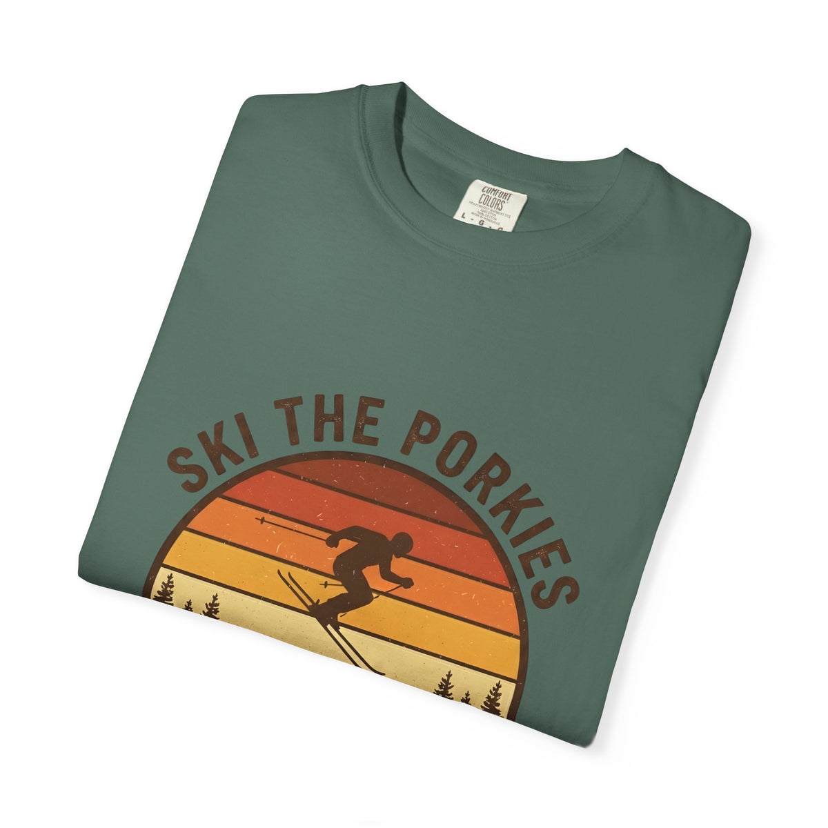 Ski the Porkies T-Shirt — Porcupine Mtns Wilderness Retro Skiing Tee