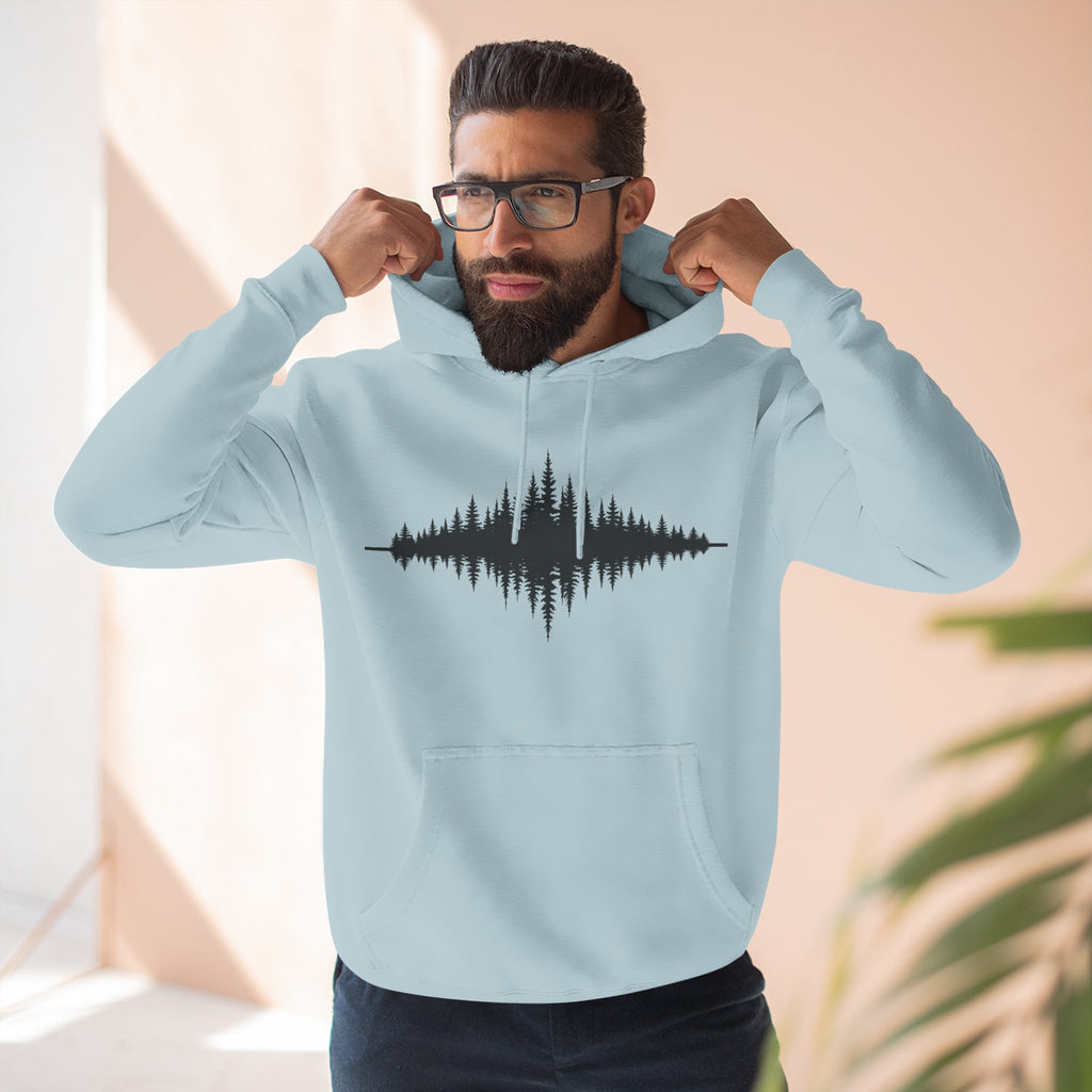 Forest Soundwave Hoodie — Minimal Nature Waveform Sweatshirt