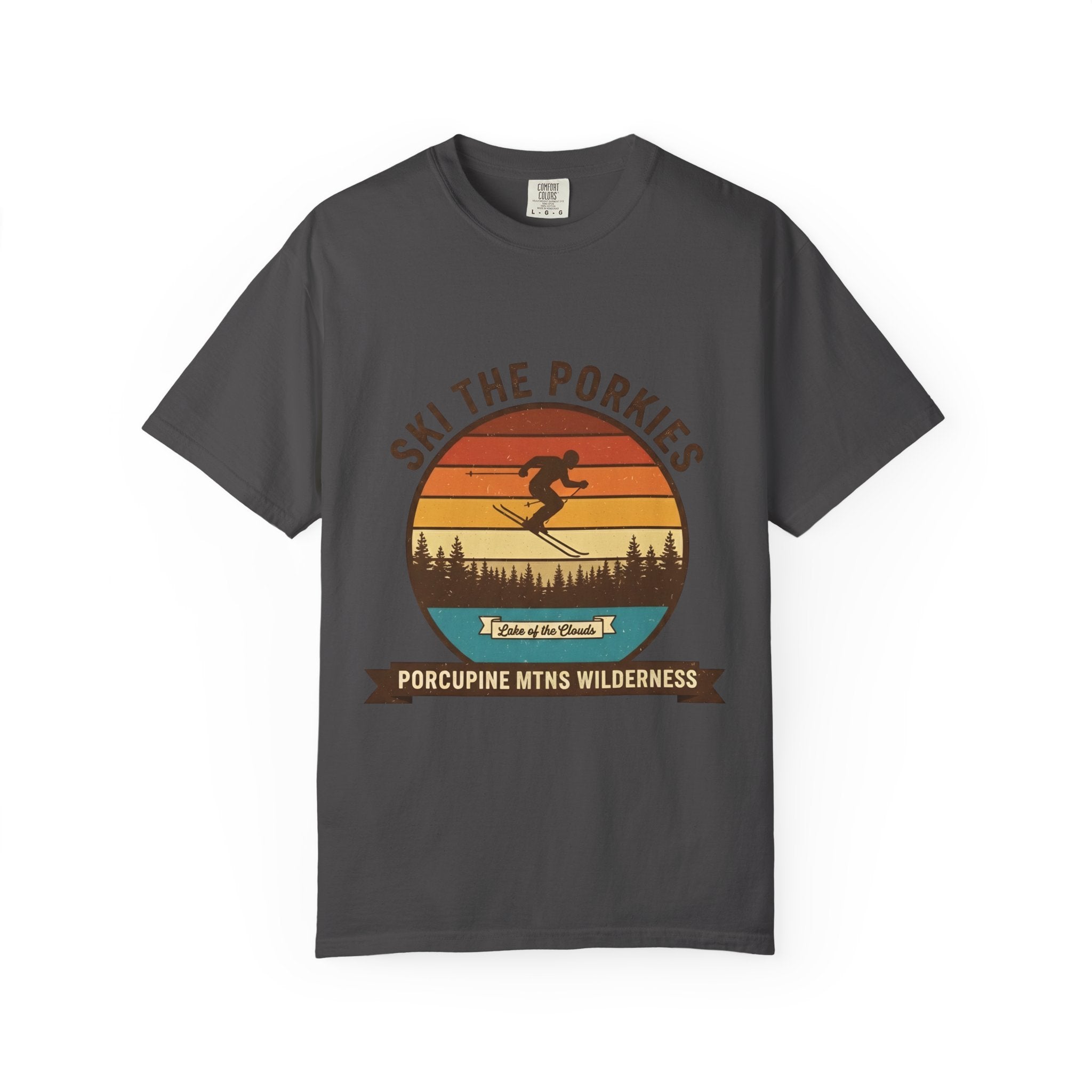 Ski the Porkies T-Shirt — Porcupine Mtns Wilderness Retro Skiing Tee