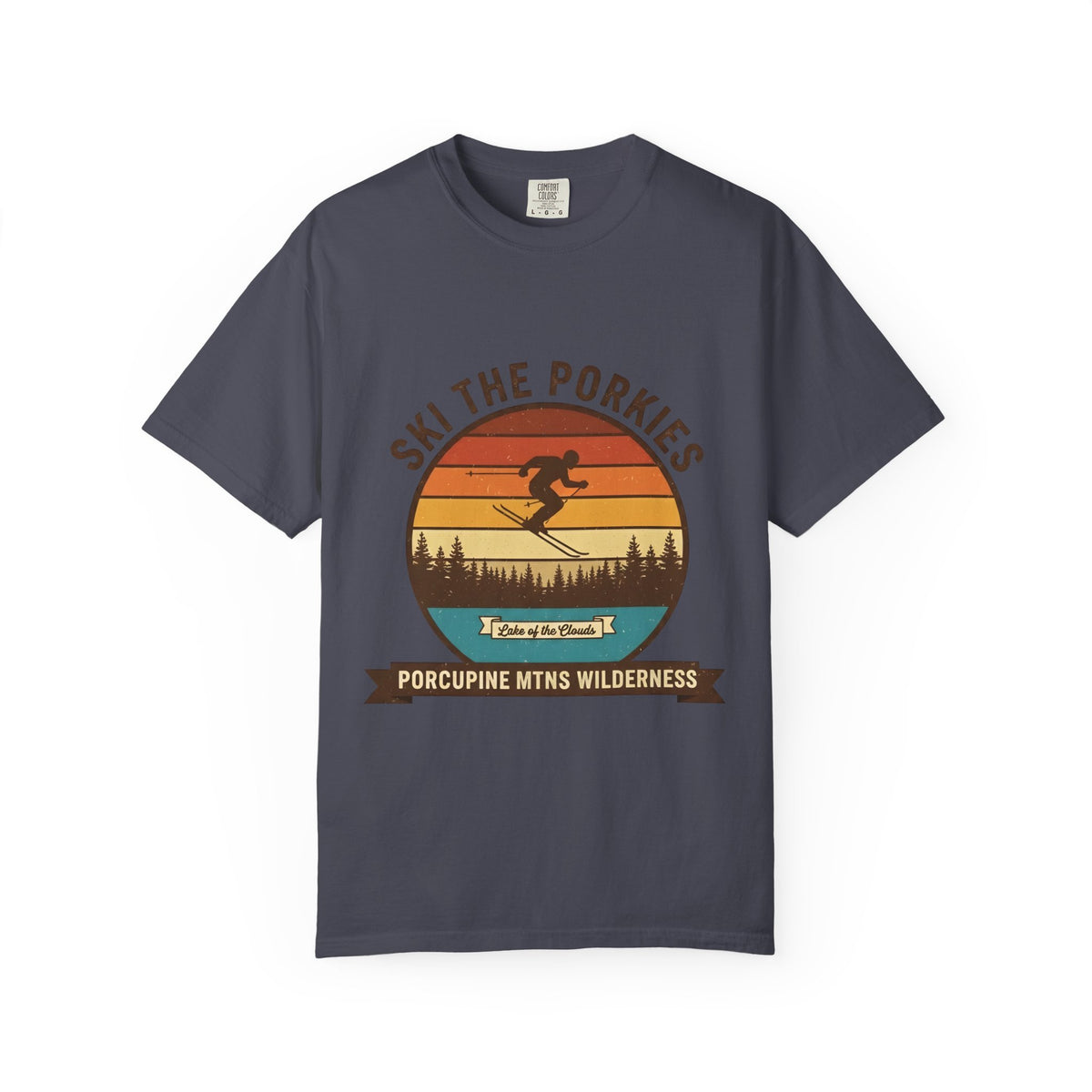 Ski the Porkies T-Shirt — Porcupine Mtns Wilderness Retro Skiing Tee