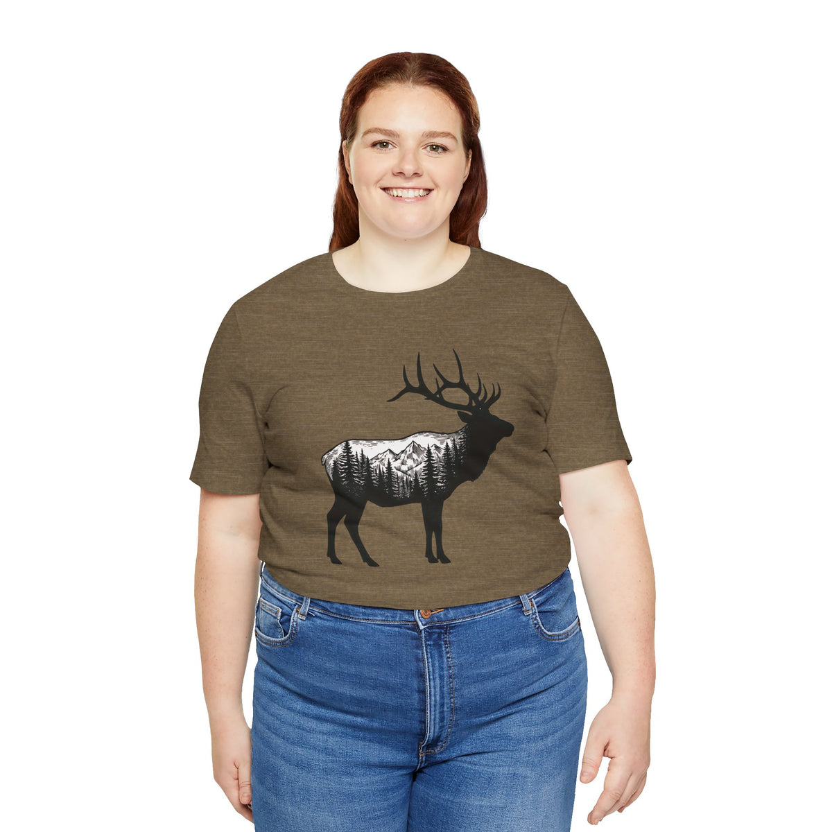 Elk Mountain Forest Silhouette | Nature Graphic Tee