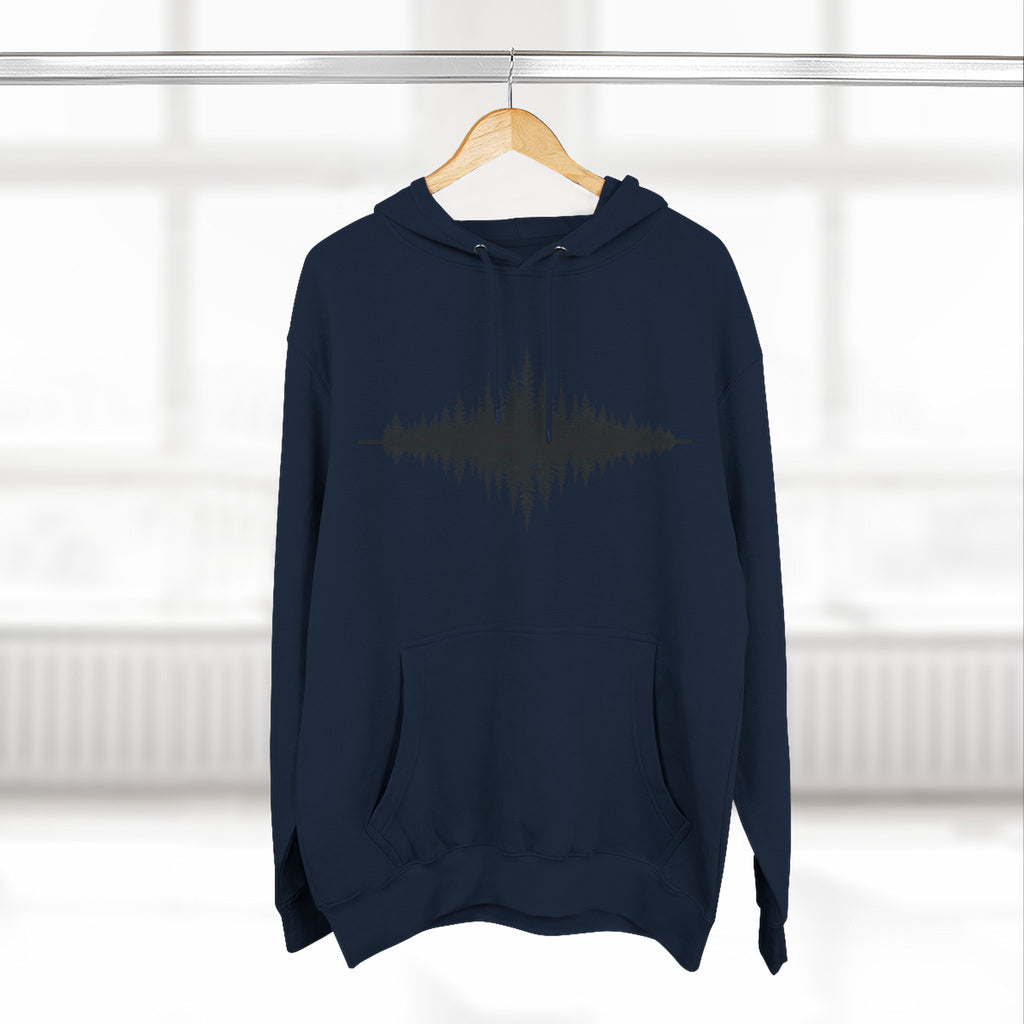 Forest Soundwave Hoodie — Minimal Nature Waveform Sweatshirt