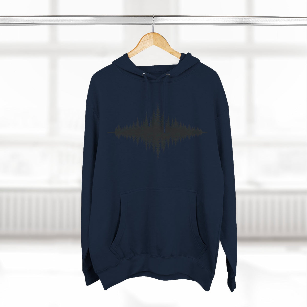 Forest Soundwave Hoodie — Minimal Nature Waveform Sweatshirt