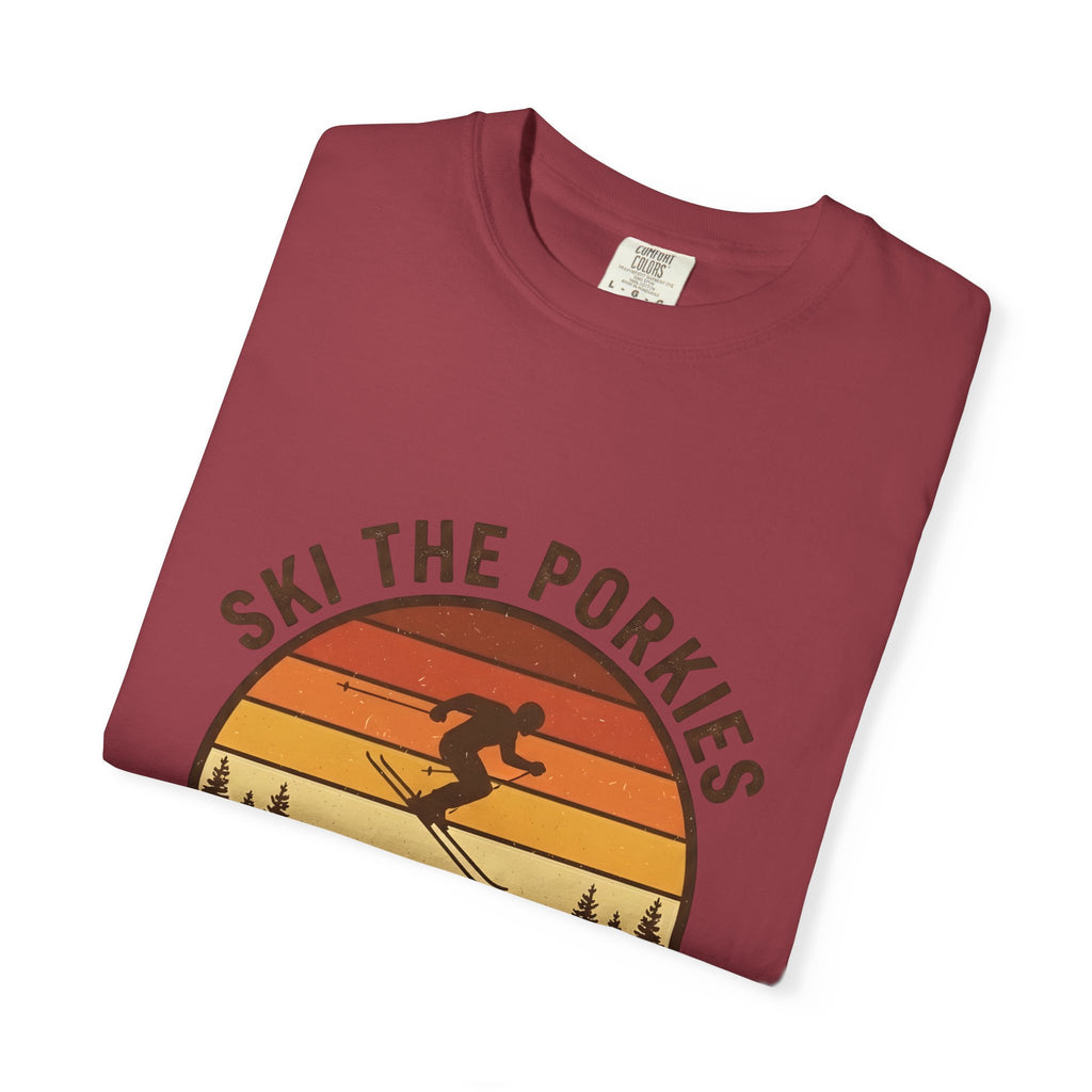 Ski the Porkies T-Shirt — Porcupine Mtns Wilderness Retro Skiing Tee