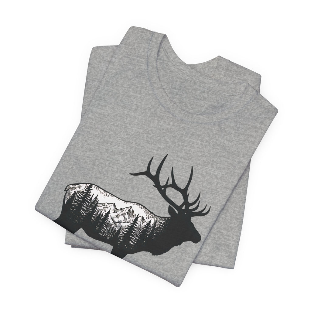 Elk Mountain Forest Silhouette | Nature Graphic Tee