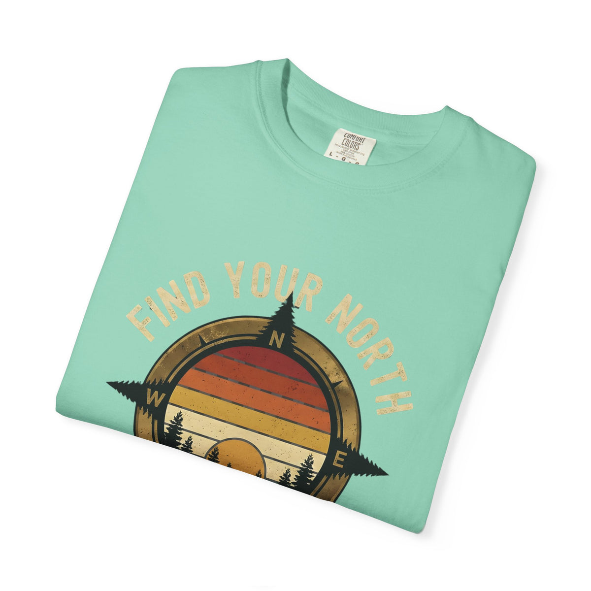 Find Your North T-Shirt — Vintage Compass Sunset Graphic Tee