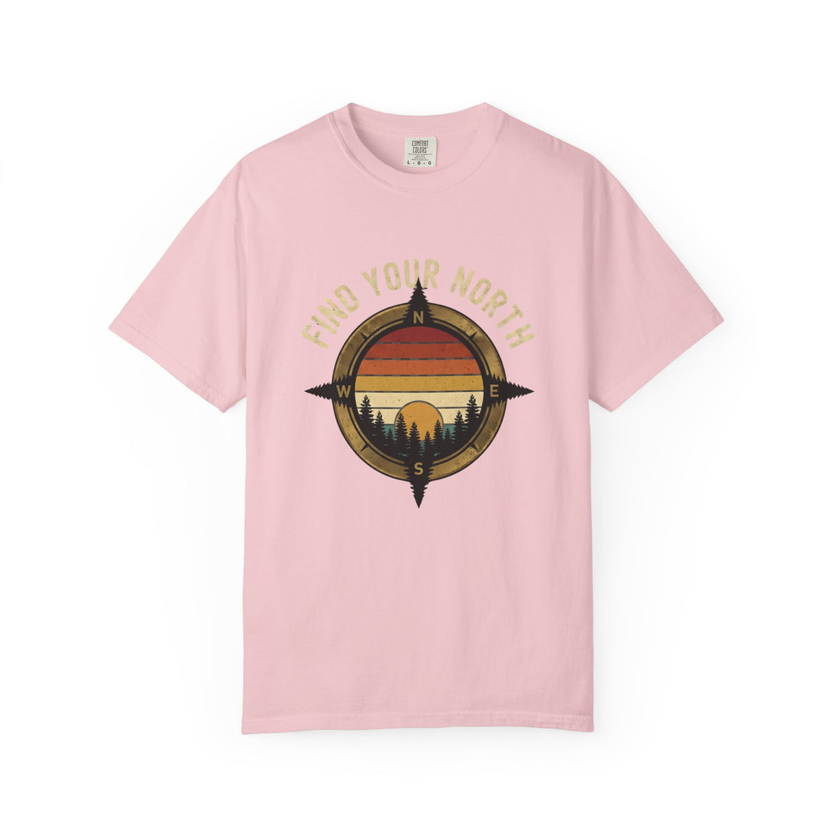 Find Your North T-Shirt — Vintage Compass Sunset Graphic Tee