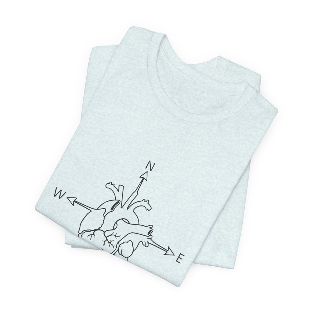 Compass Heart Navigation | Unisex Graphic Tee