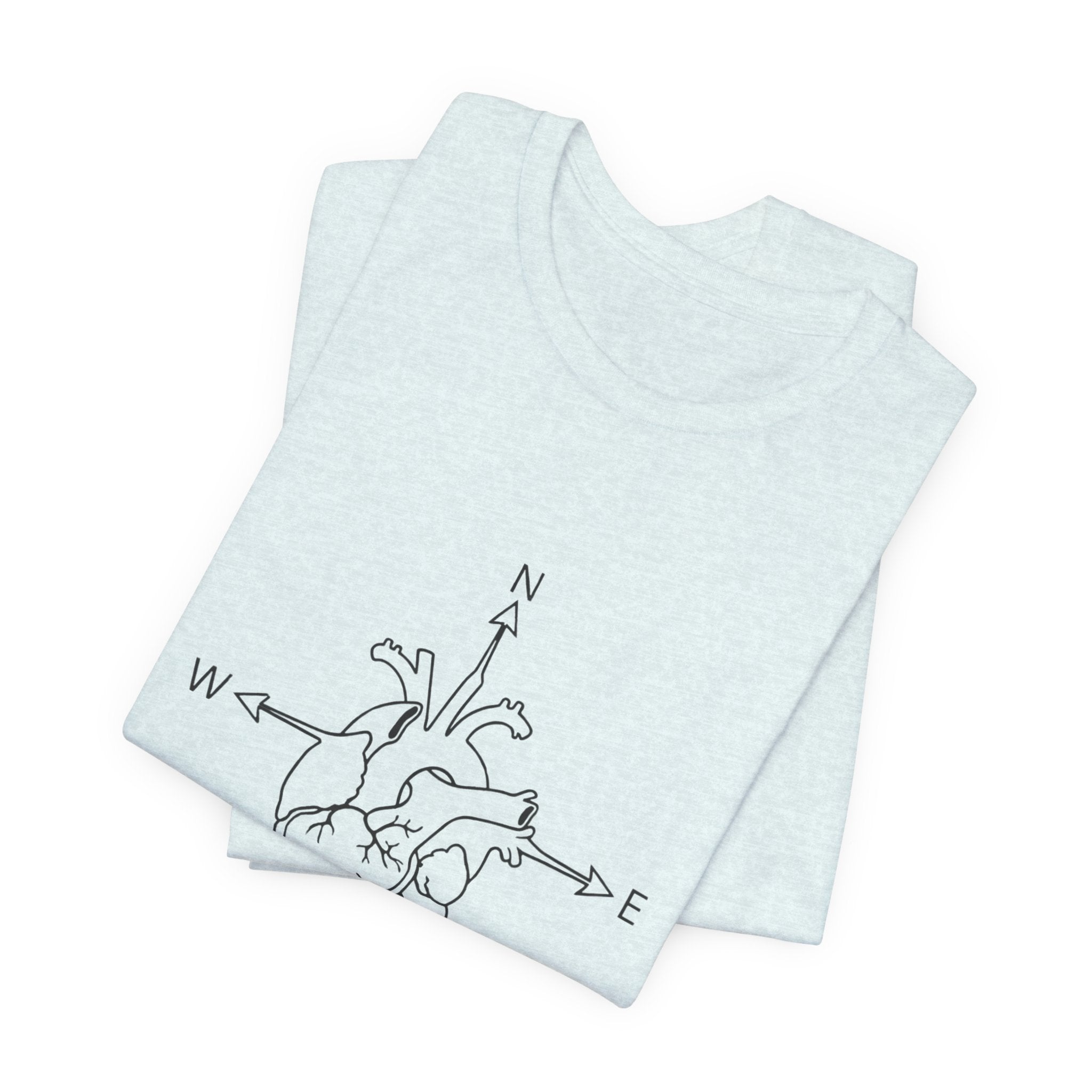 Compass Heart Navigation | Unisex Graphic Tee