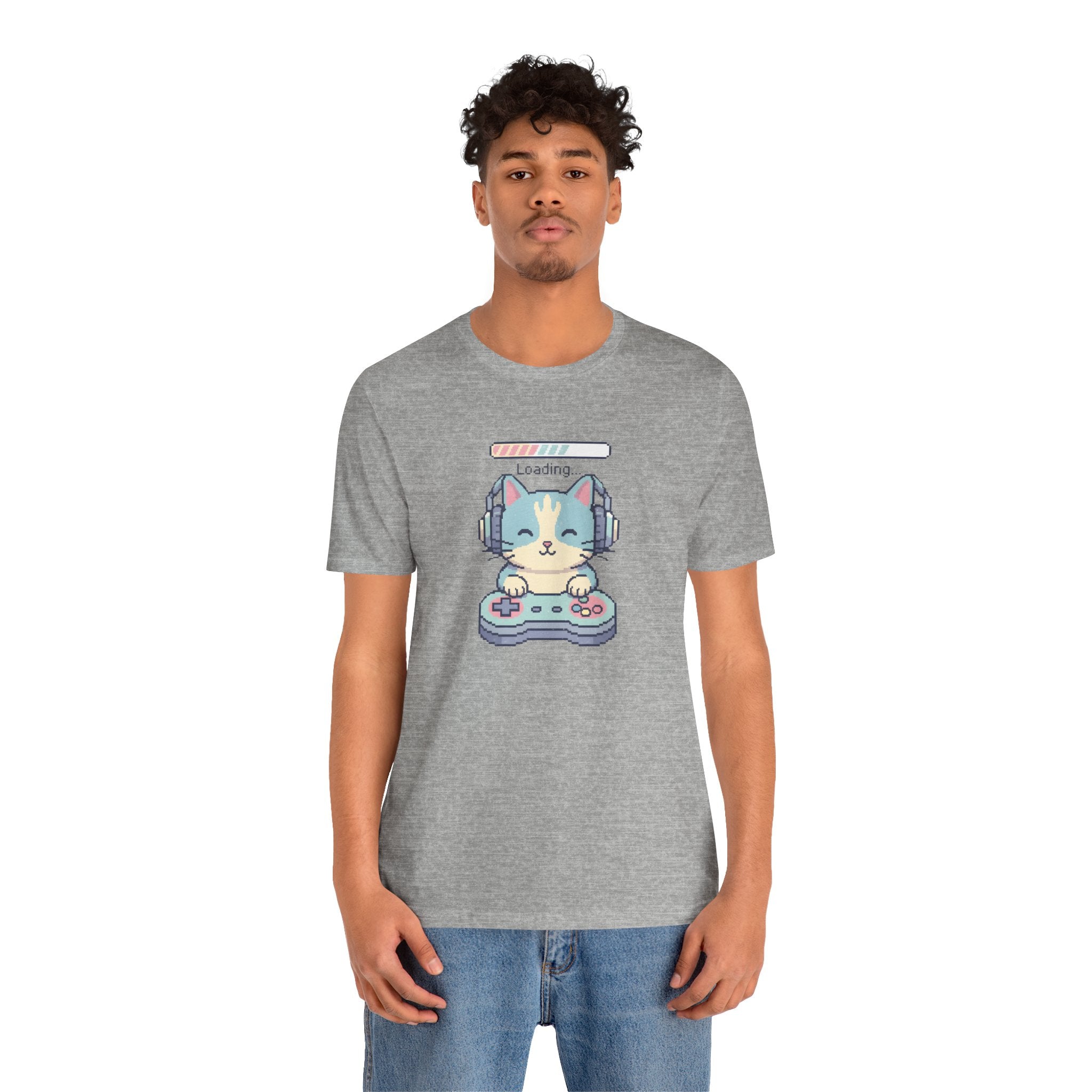 Gaming Cat Loading Screen | Pixel Art Graphic Tee