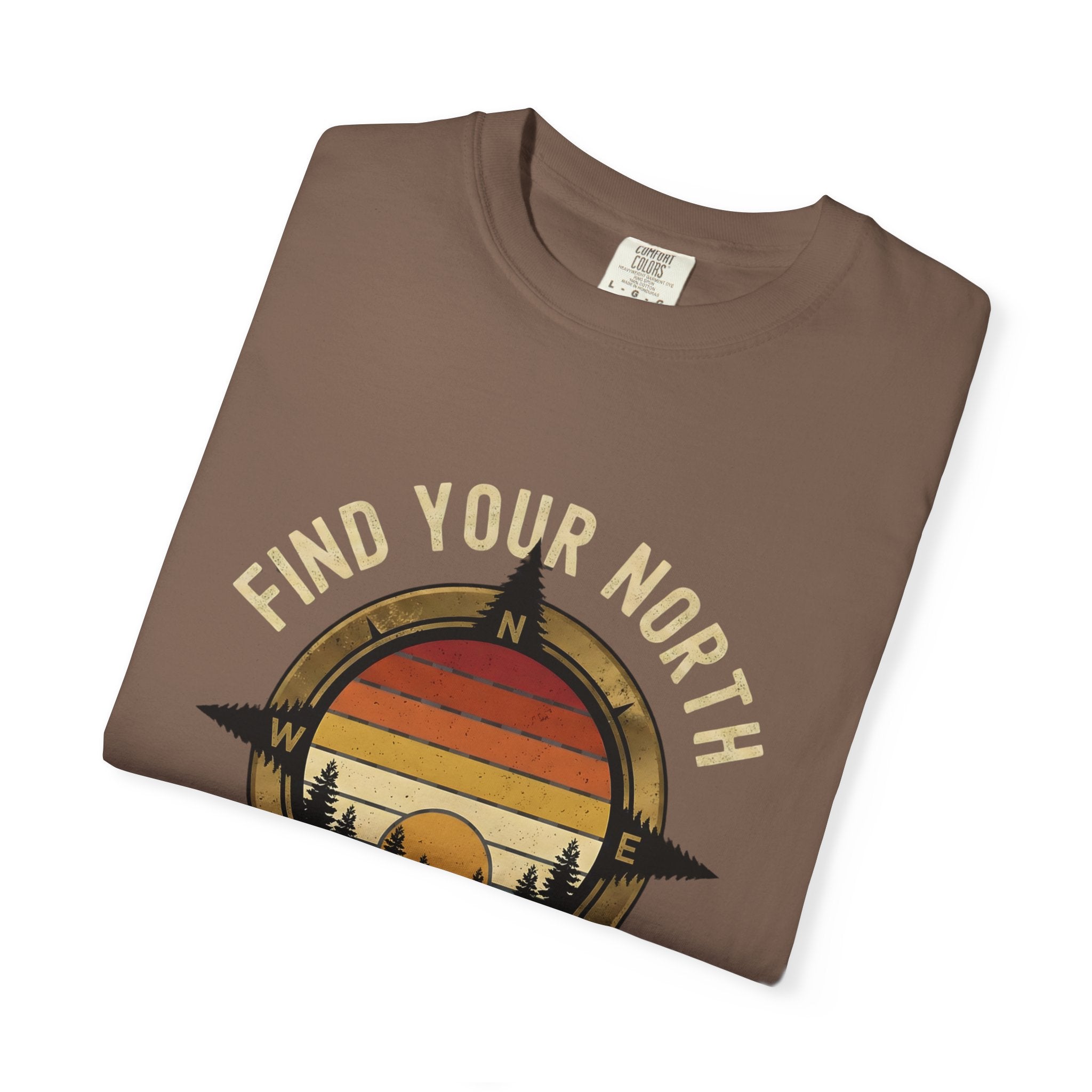 Find Your North T-Shirt — Vintage Compass Sunset Graphic Tee