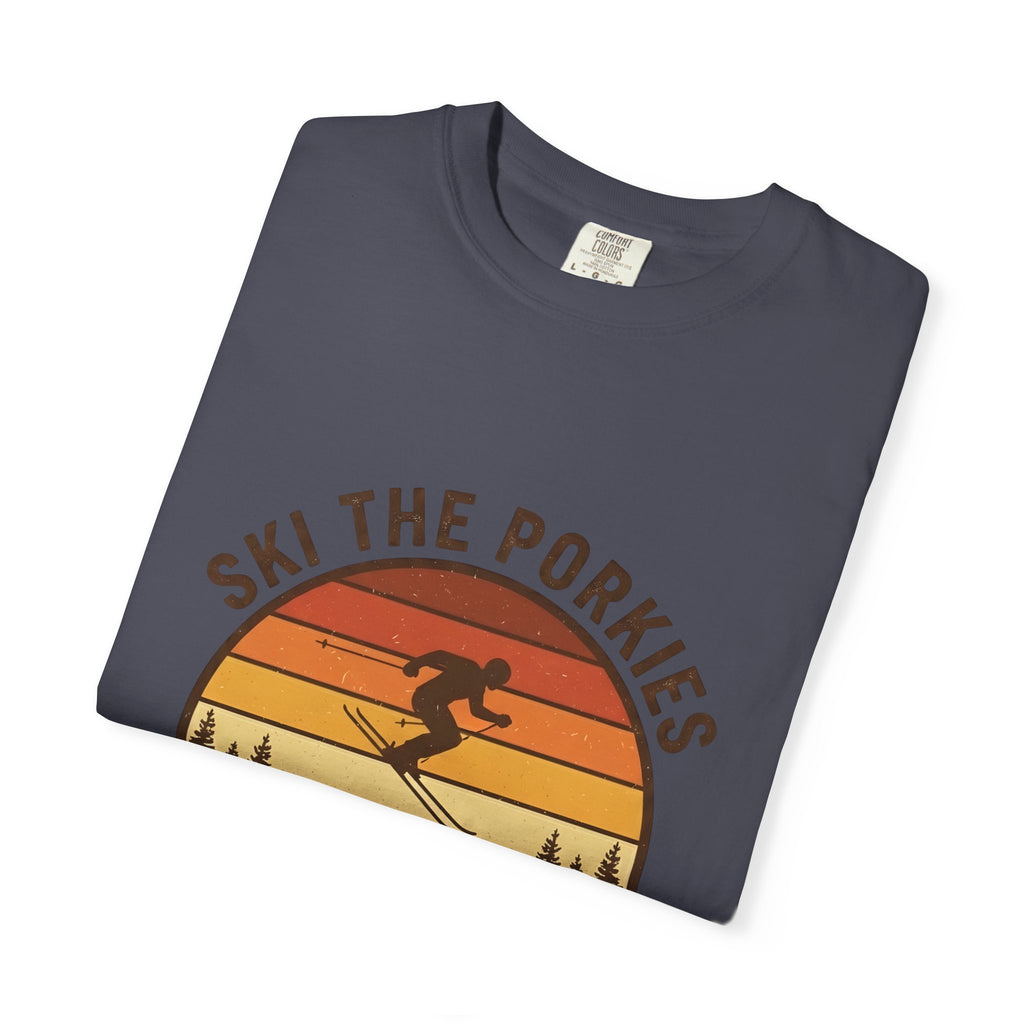 Ski the Porkies T-Shirt — Porcupine Mtns Wilderness Retro Skiing Tee