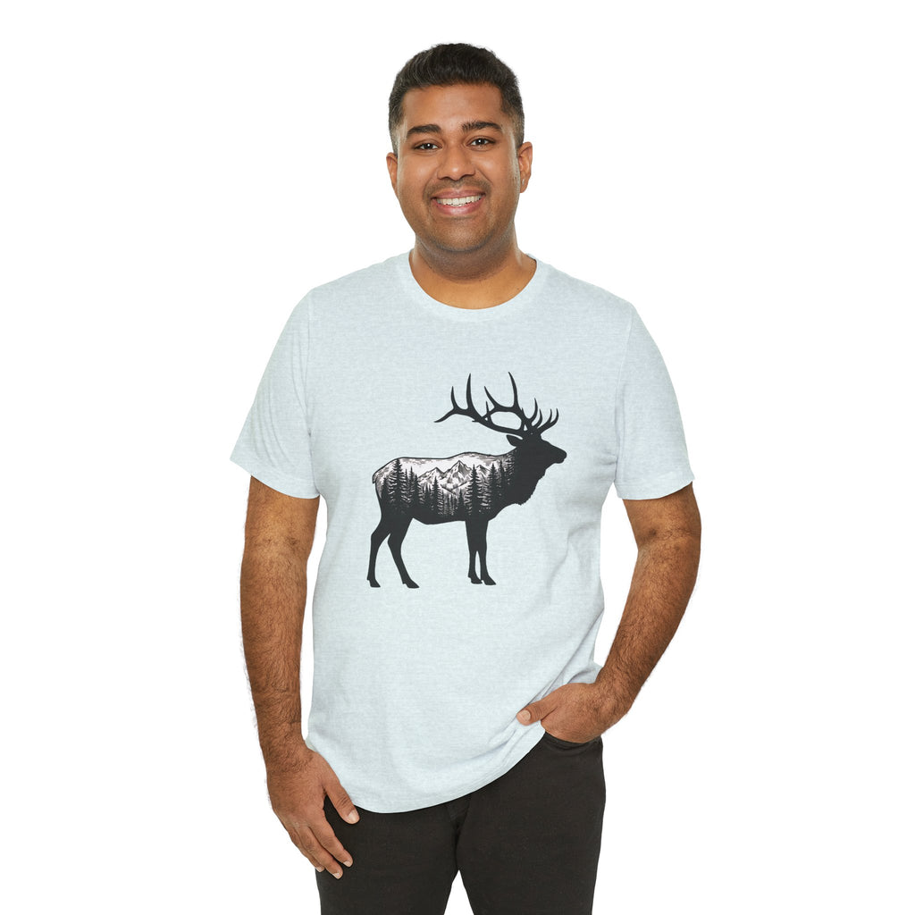 Elk Mountain Forest Silhouette | Nature Graphic Tee