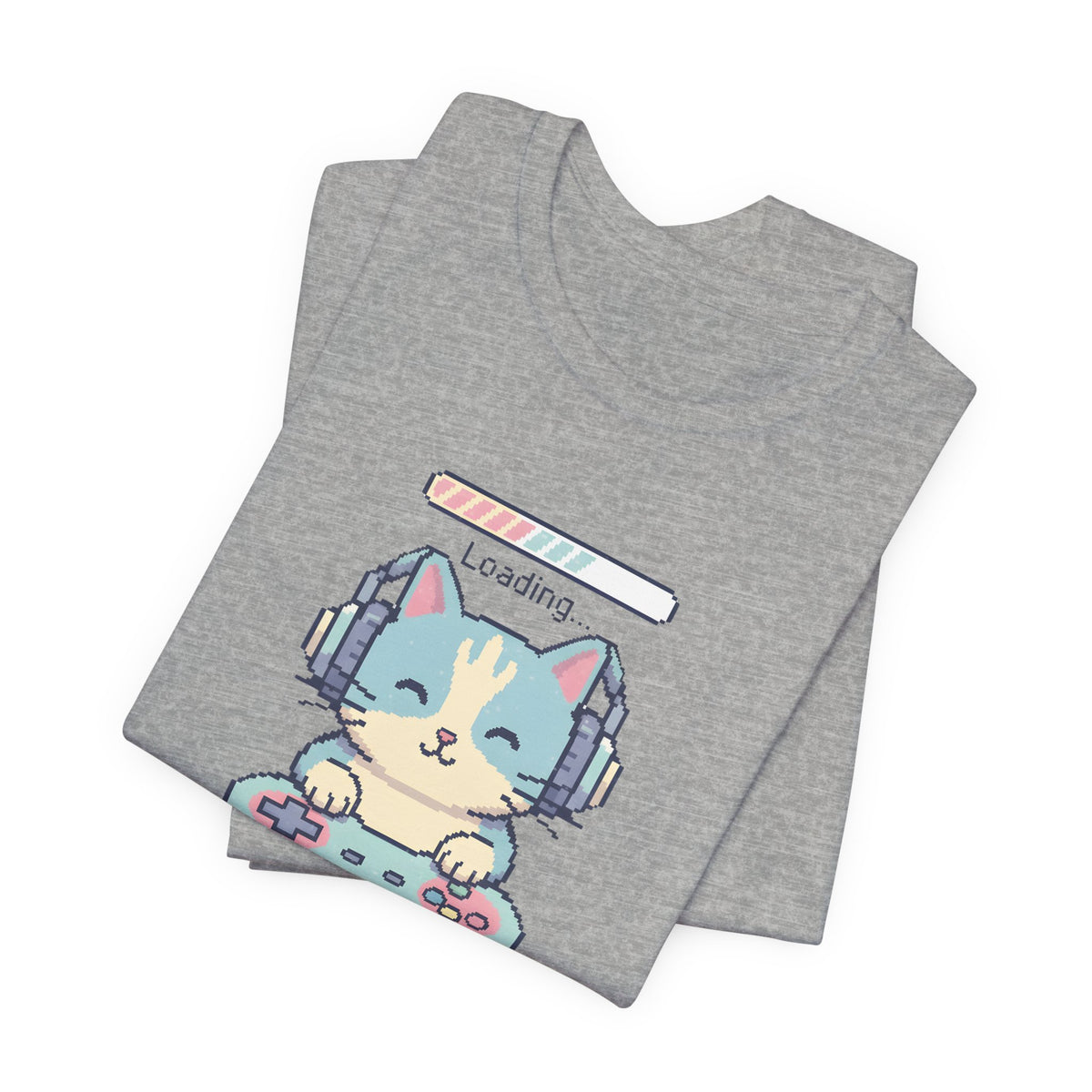 Gaming Cat Loading Screen | Pixel Art Graphic Tee