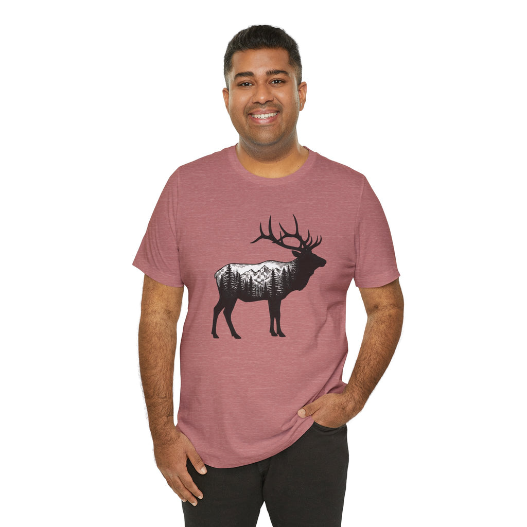 Elk Mountain Forest Silhouette | Nature Graphic Tee