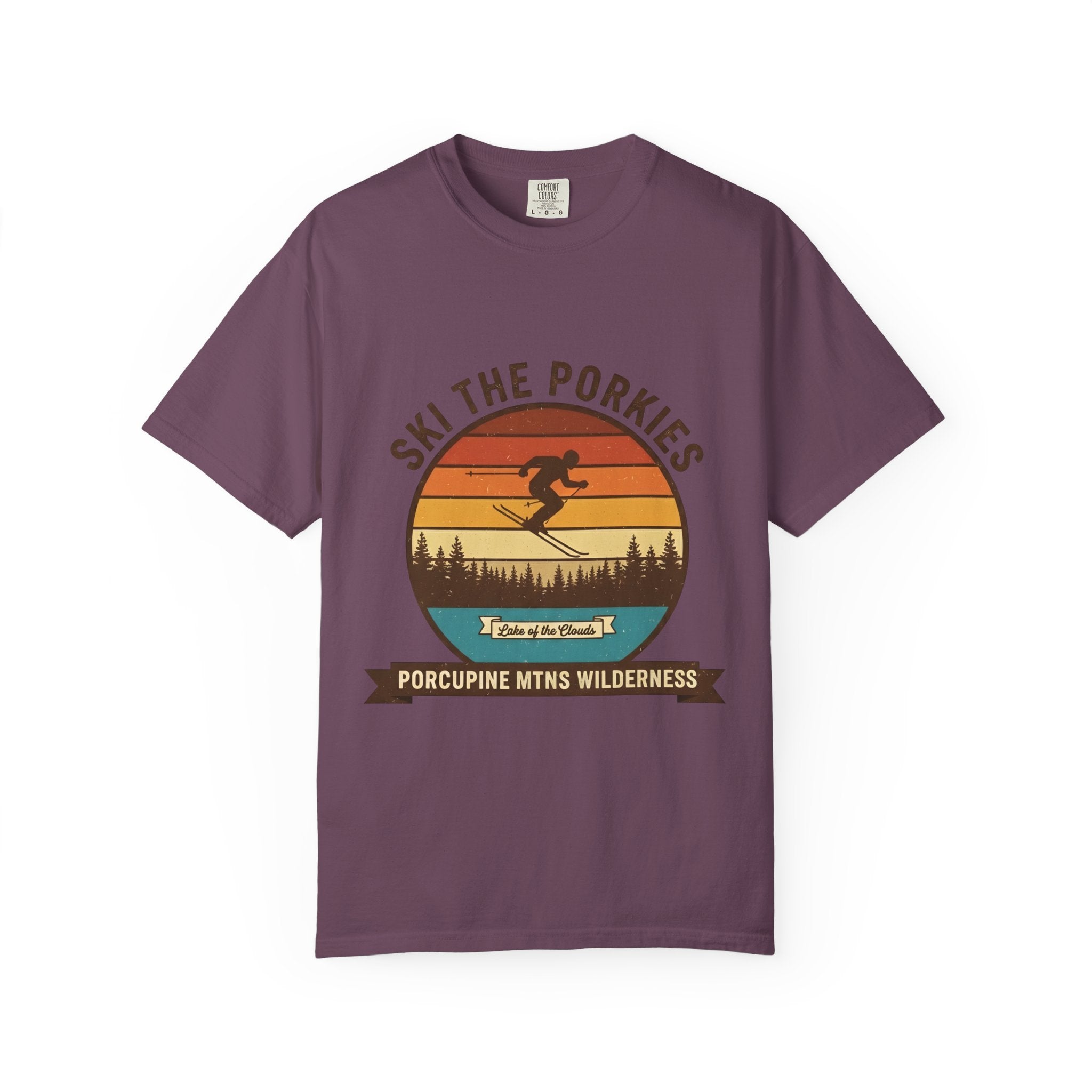 Ski the Porkies T-Shirt — Porcupine Mtns Wilderness Retro Skiing Tee