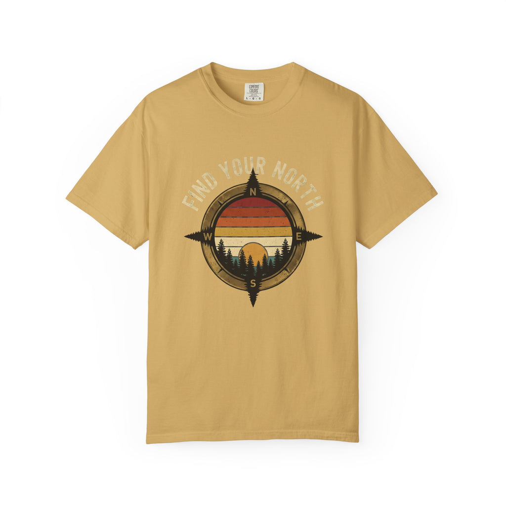 Find Your North T-Shirt — Vintage Compass Sunset Graphic Tee