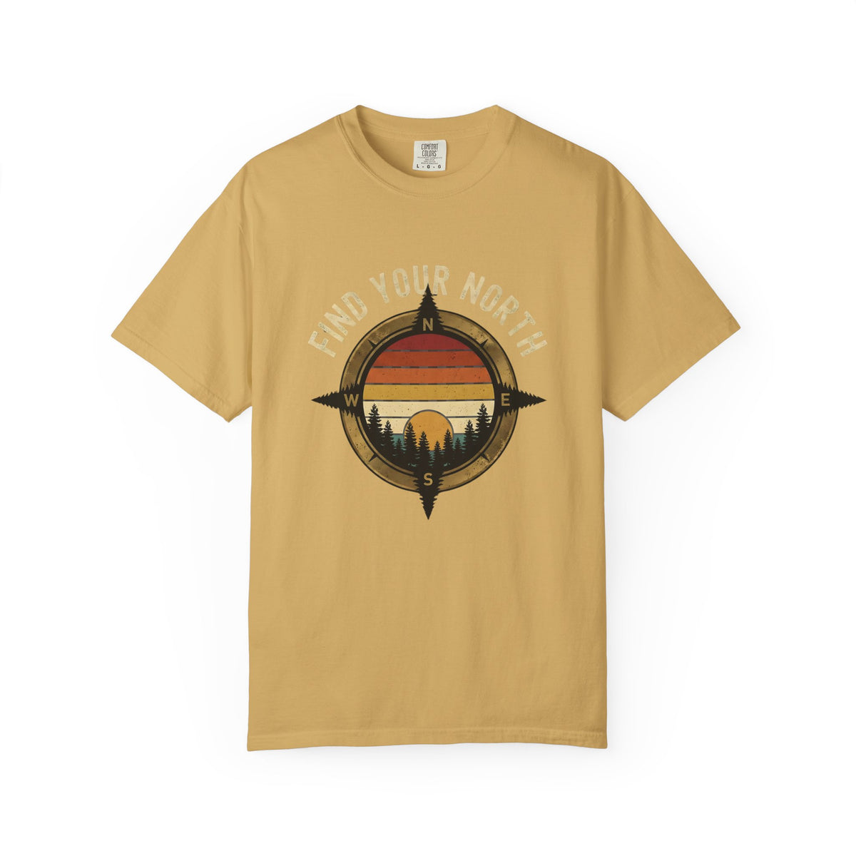 Find Your North T-Shirt — Vintage Compass Sunset Graphic Tee